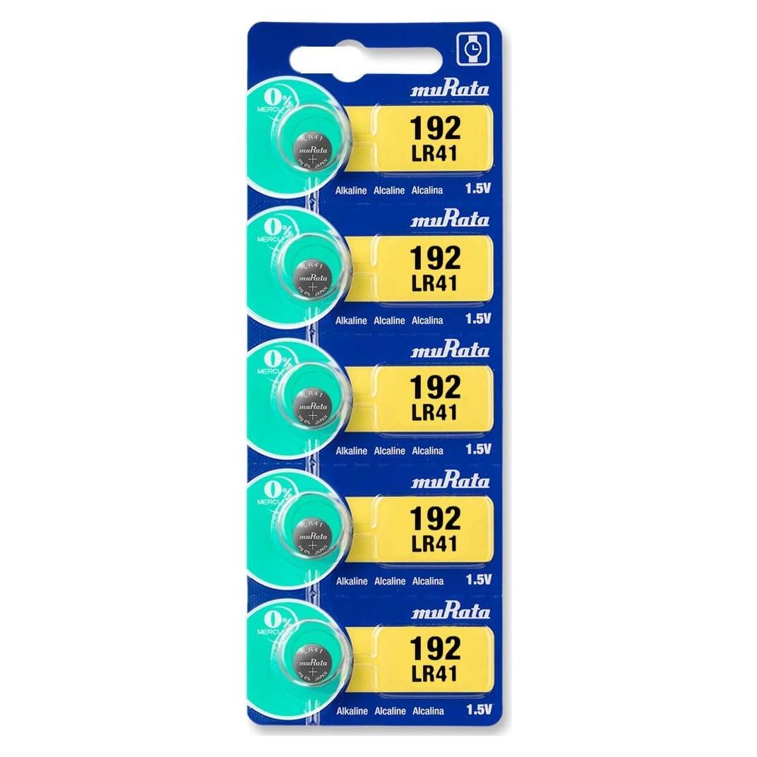 Baterías Murata LR41 AG3 1.5V Alcalina - 5 Unidades