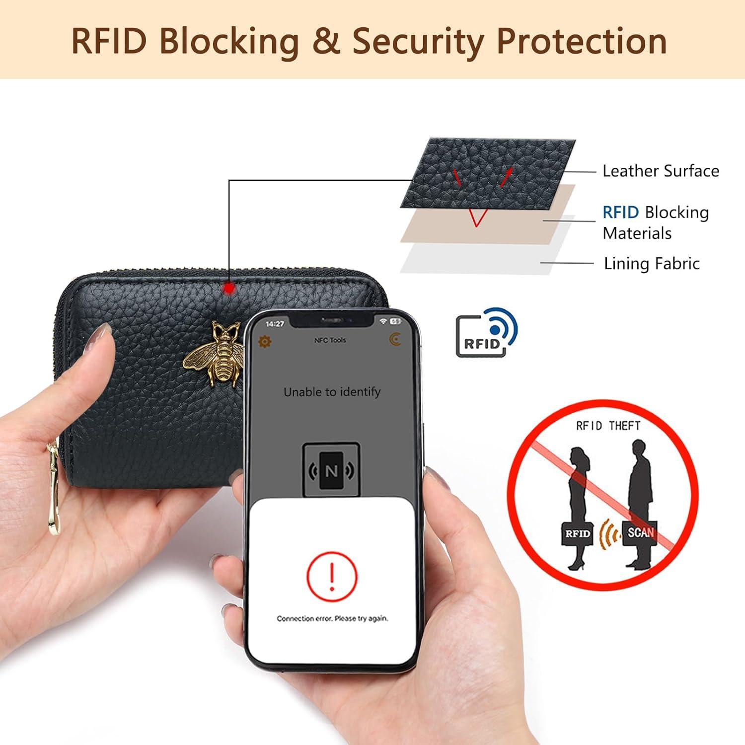 Billetera RFID imeetu para mujeres - Estuche con cremallera