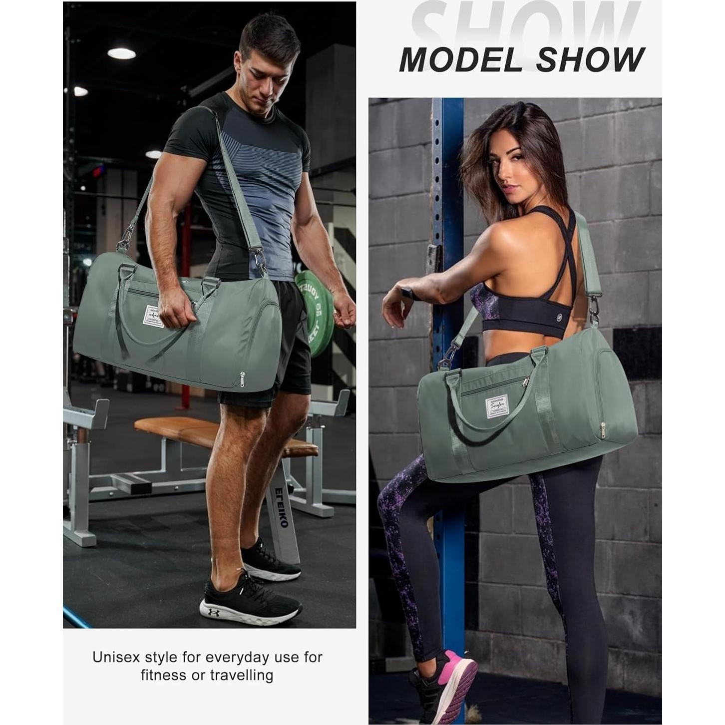 Bolsa de Gimnasio para Mujeres A21 Verde Oscuro 30x19x45cm