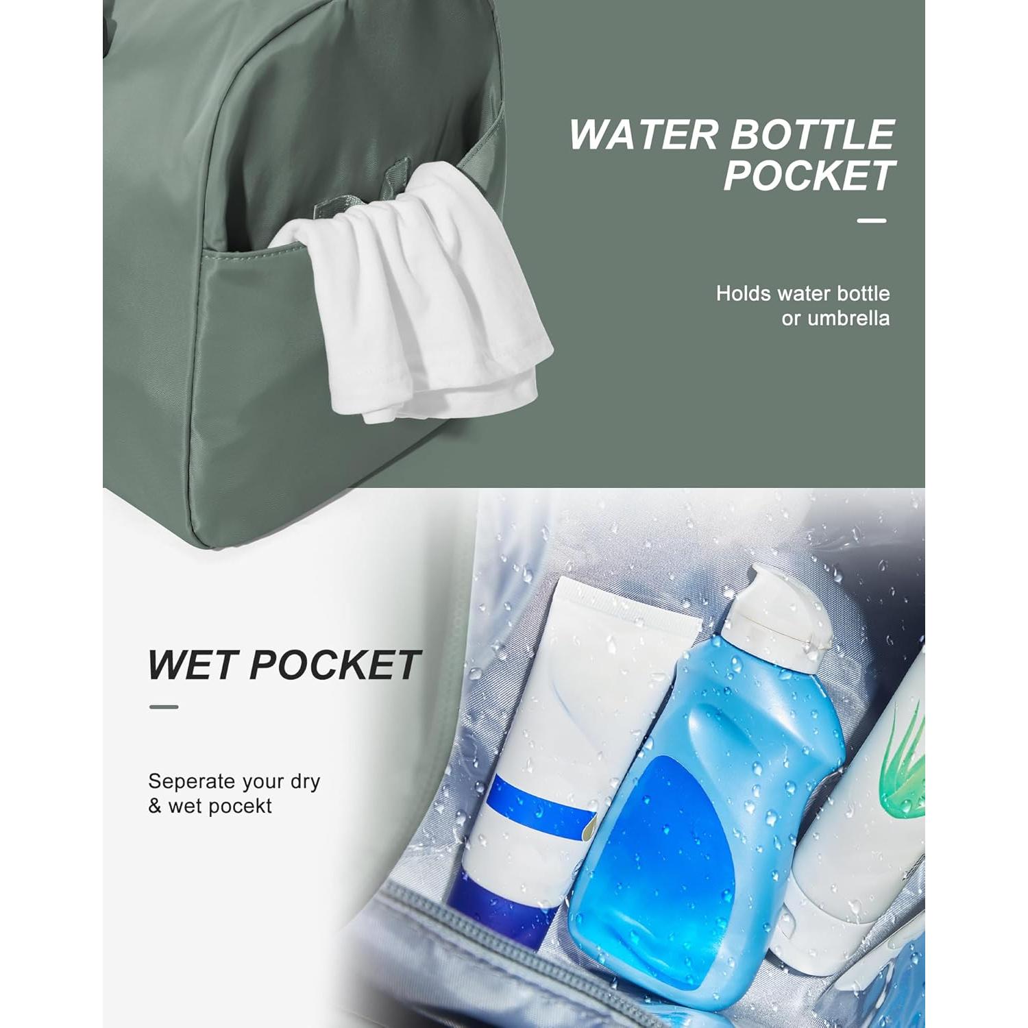 Bolsa de Gimnasio para Mujeres A21 Verde Oscuro 30x19x45cm