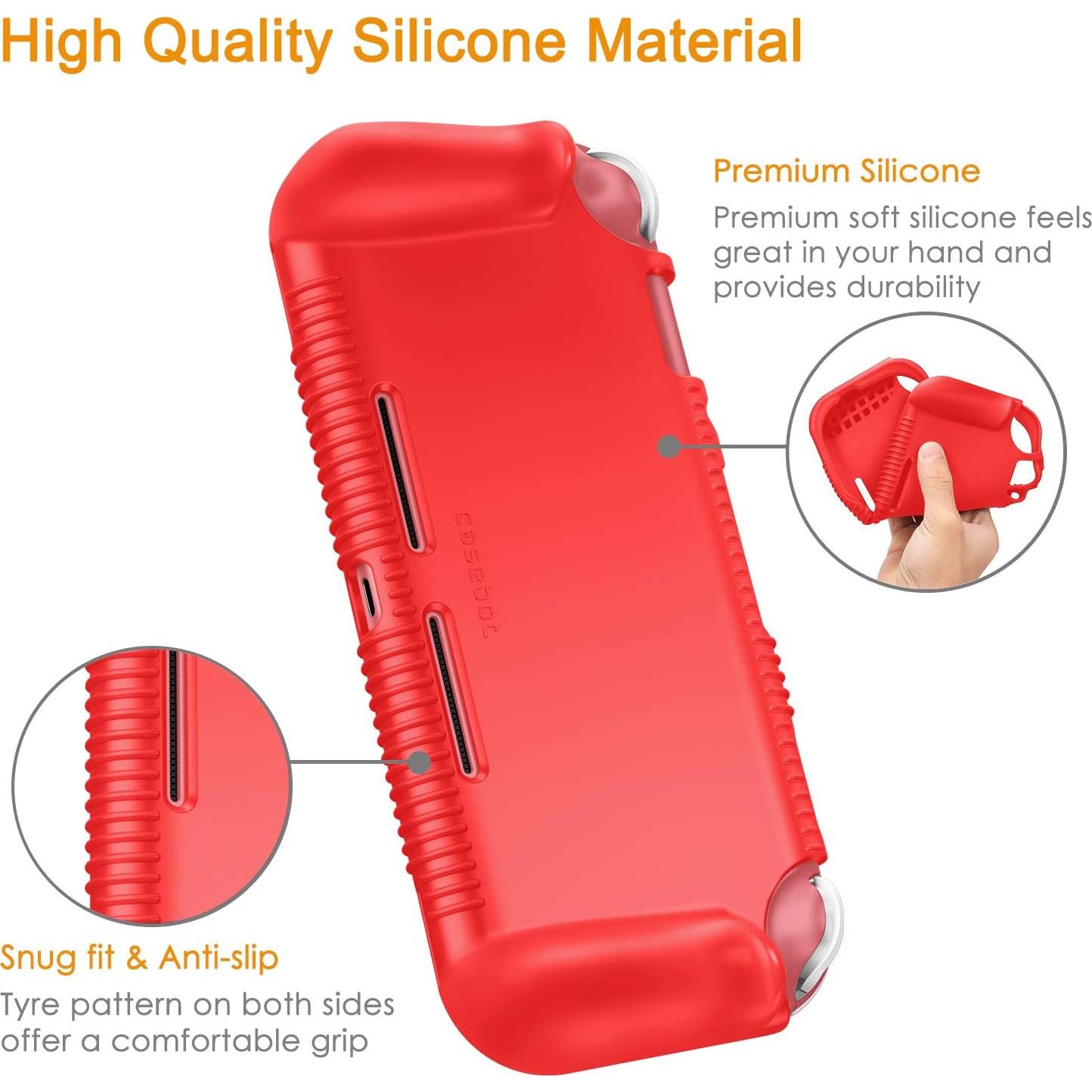 Funda Fintie para Nintendo Switch Lite 2019 - Silicona Roja