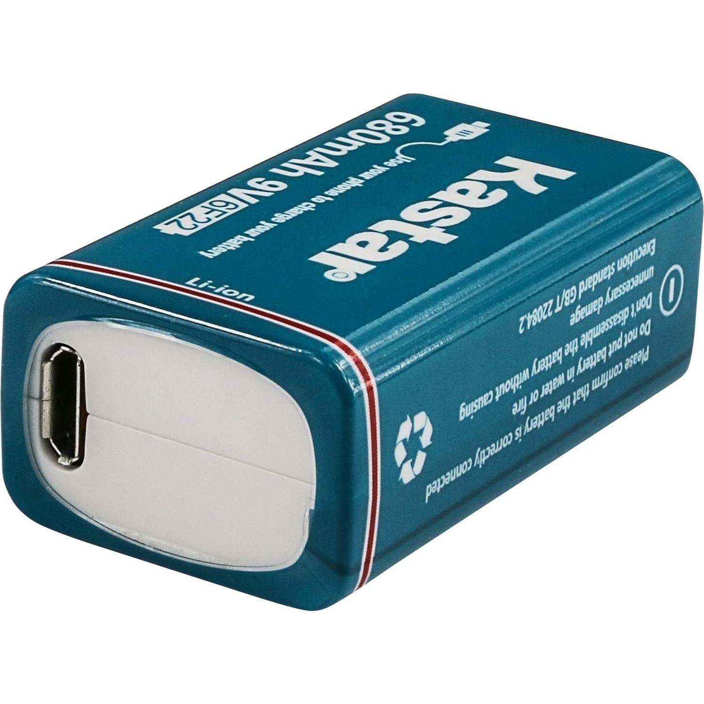 Baterías Recargables Kastar 9V LiPo 680mAh Micro USB - Paquete de 4