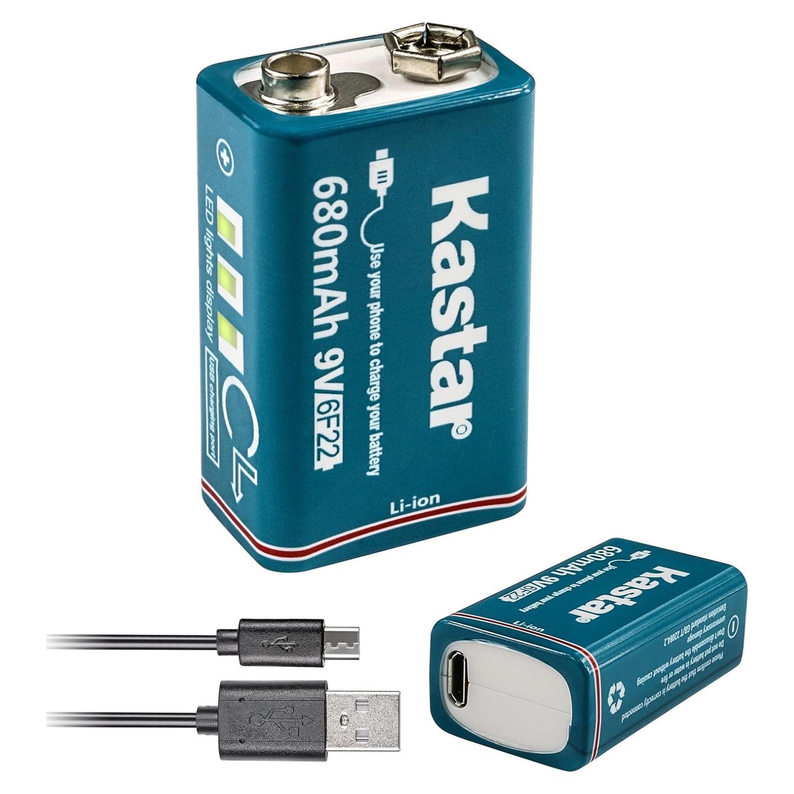 Batería Recargable 9V Kastar LI9V 680mAh Micro USB