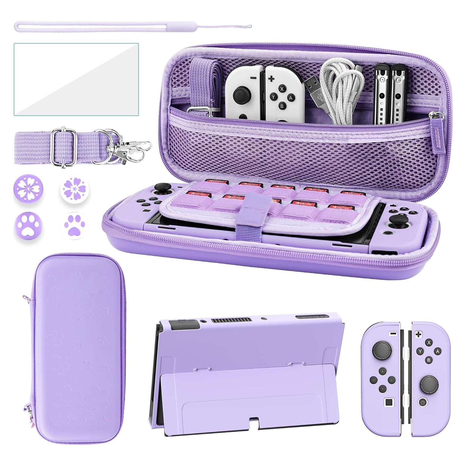 Estuche Protector FANPL para Nintendo Switch OLED Púrpura