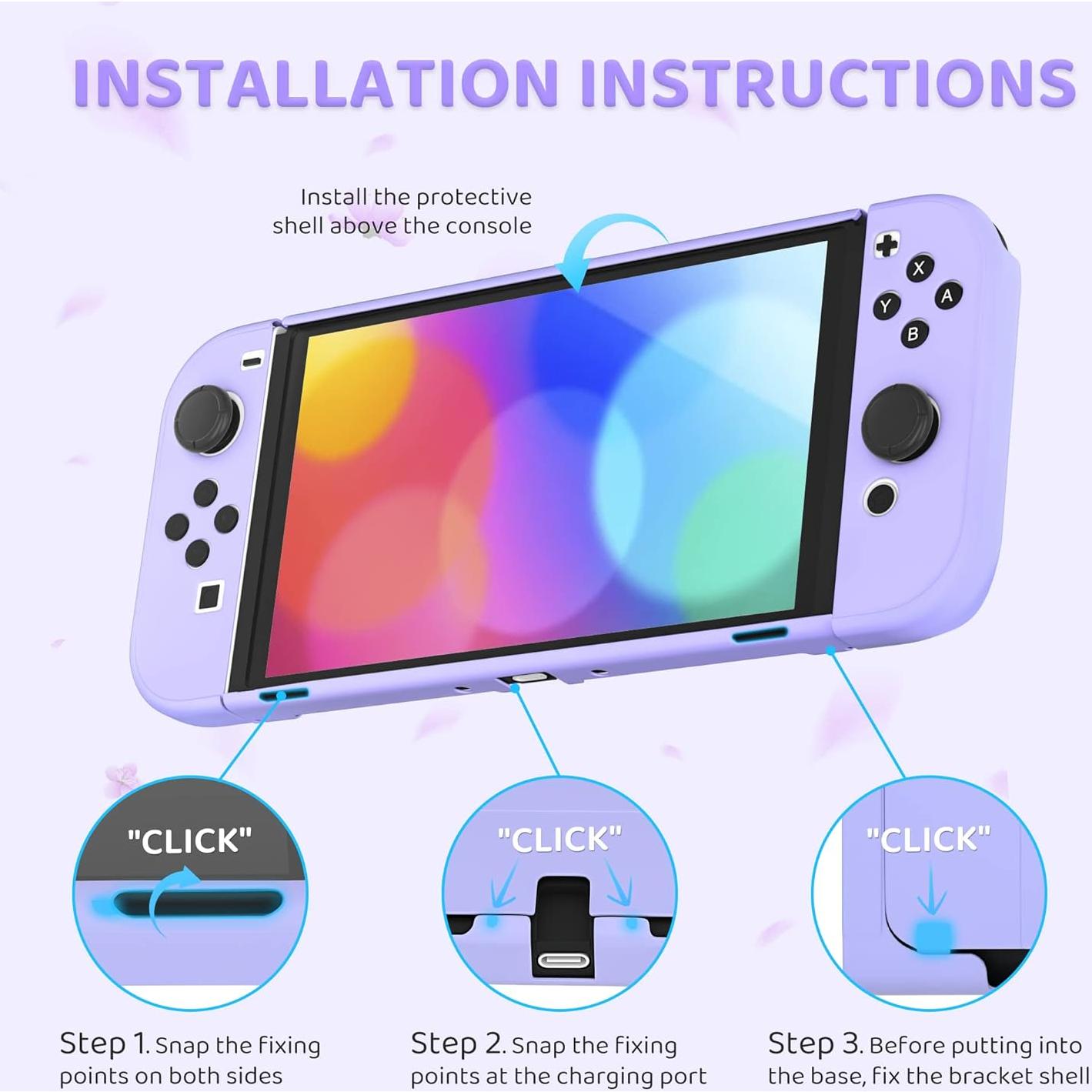 Estuche Protector FANPL para Nintendo Switch OLED Púrpura