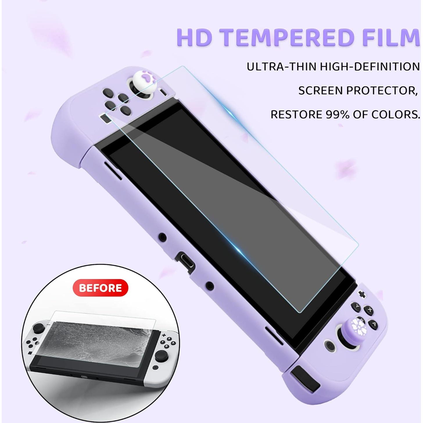 Estuche Protector FANPL para Nintendo Switch OLED Púrpura