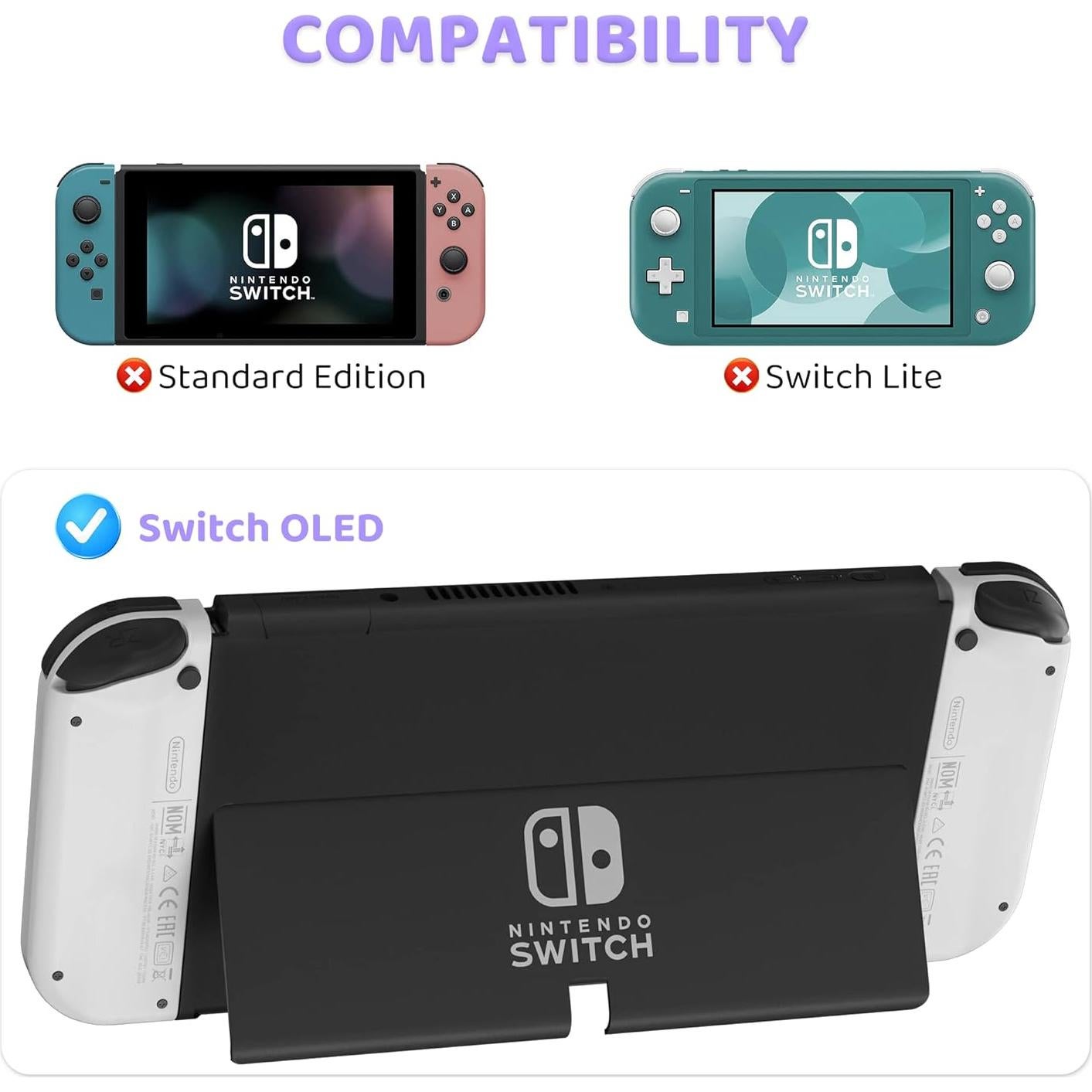 Estuche Protector FANPL para Nintendo Switch OLED Púrpura