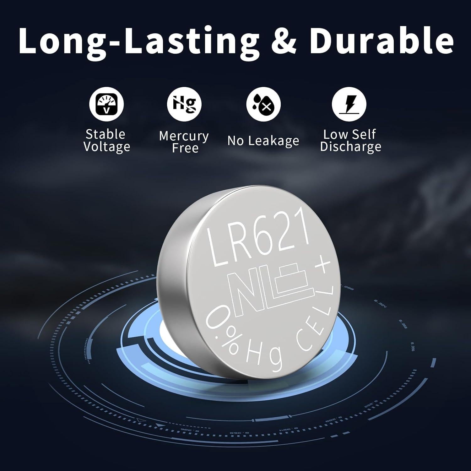 Paquete de 20 Baterías de Reloj PKCELL AG1 1.5V SR621SW