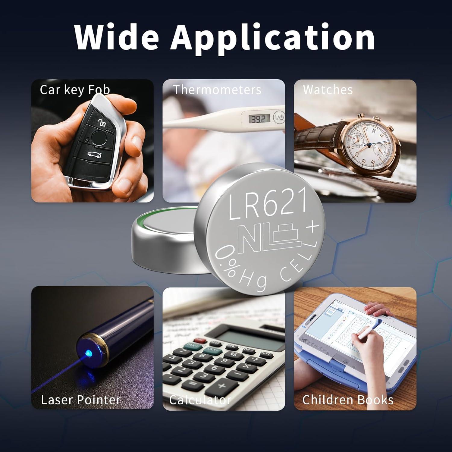 Paquete de 20 Baterías de Reloj PKCELL AG1 1.5V SR621SW