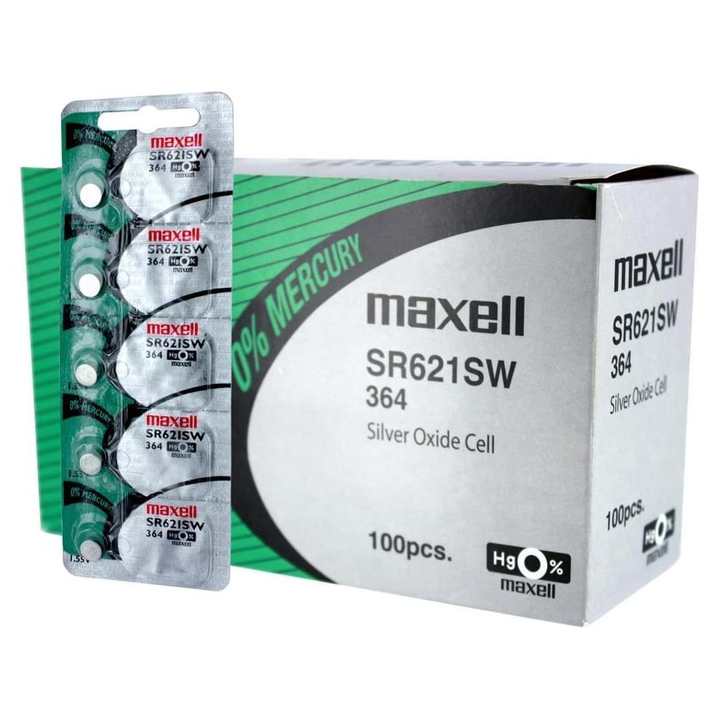 Baterías de Reloj Maxell SR621SW 1.55V - 20 Piezas