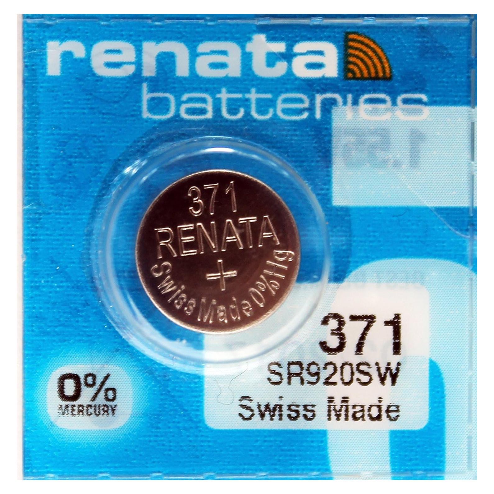 Best Price Square :Renata 371 - SR920SW Wrist Watch Battery Button Cell - Low Drain Silver Oxide Mercury-Free 1.55v, Modern