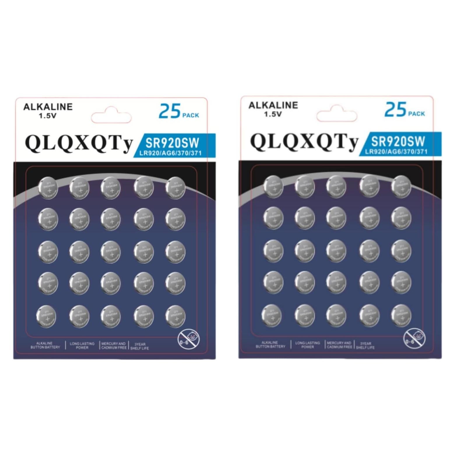 Baterías de Reloj SR920SW 370 371 50 Pack AG6 LR921 1.55V