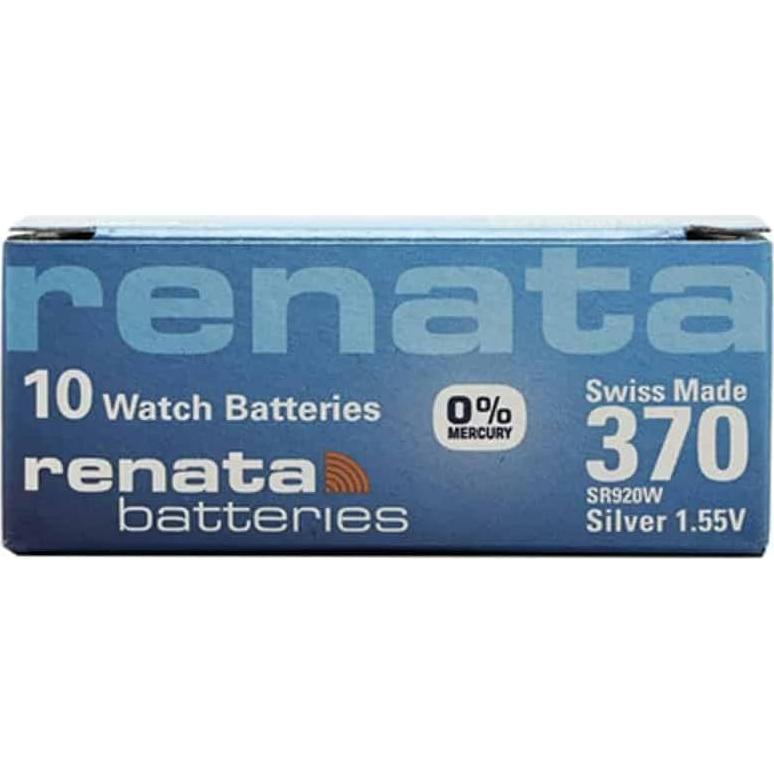 10 Baterías de Reloj Renata Suiza 370 0% Mercurio