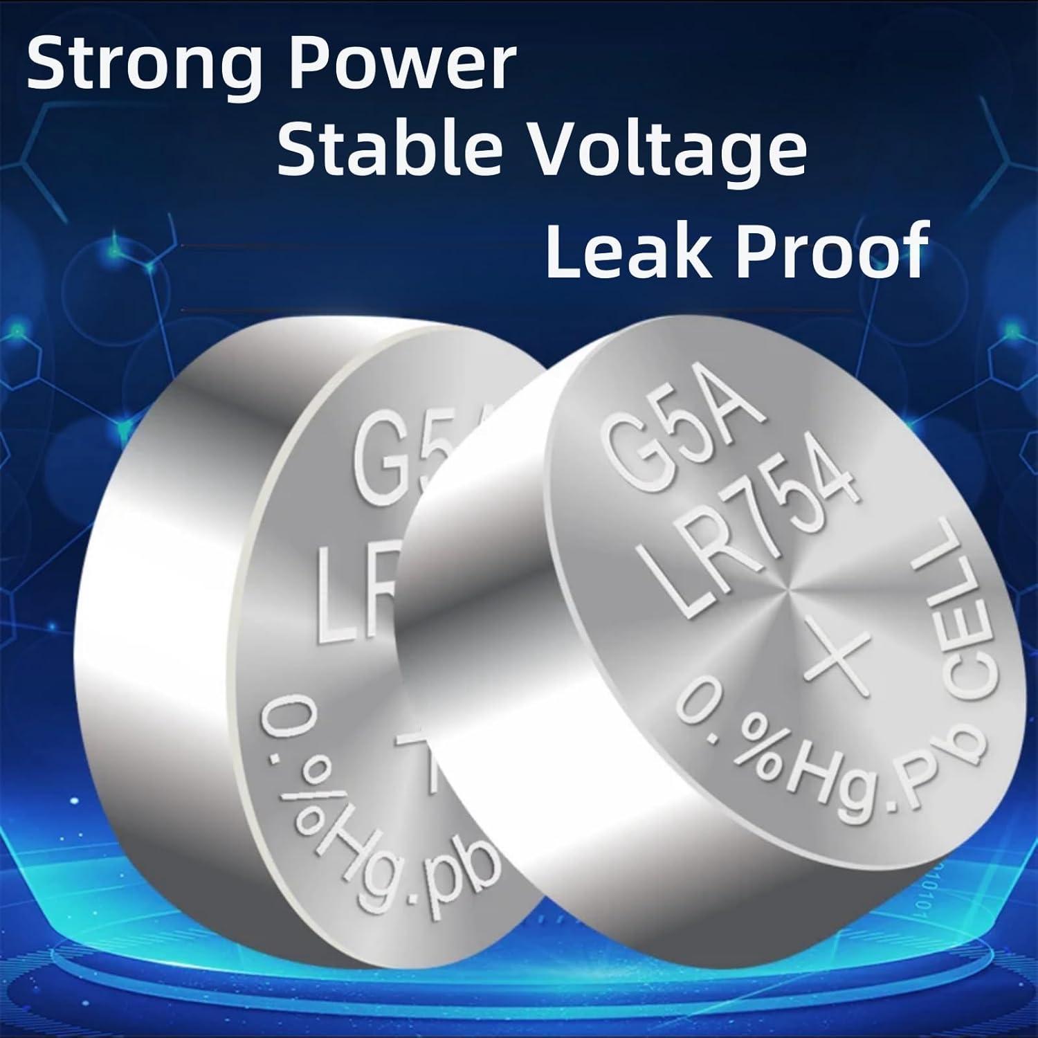 20 Baterías de Botón Alcalinas AG5 LR754 QLQXQTy