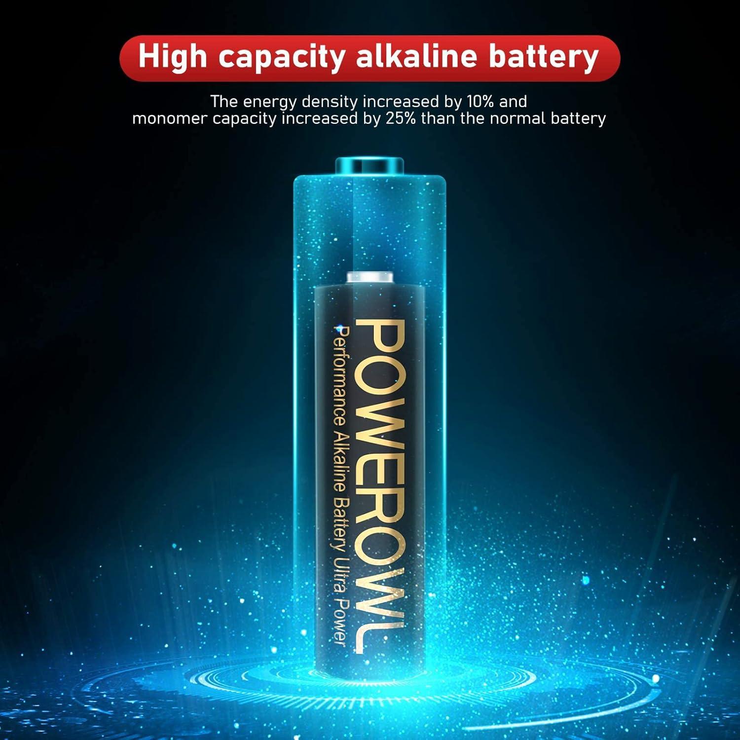 Baterías Alcalinas AA AAA y Lr41 POWEROWL 40 PCS