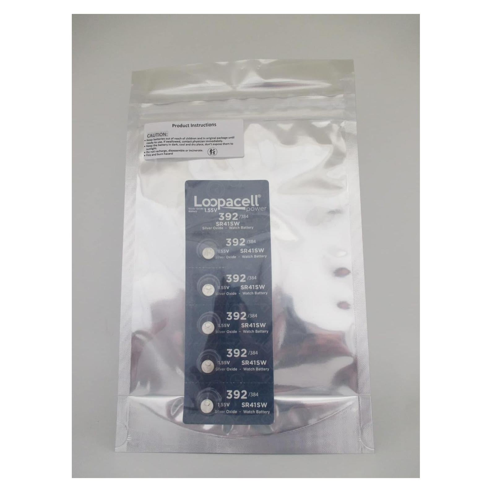 Paquete de 100 Baterías Loopacell 392 Óxido de Plata 1.55V