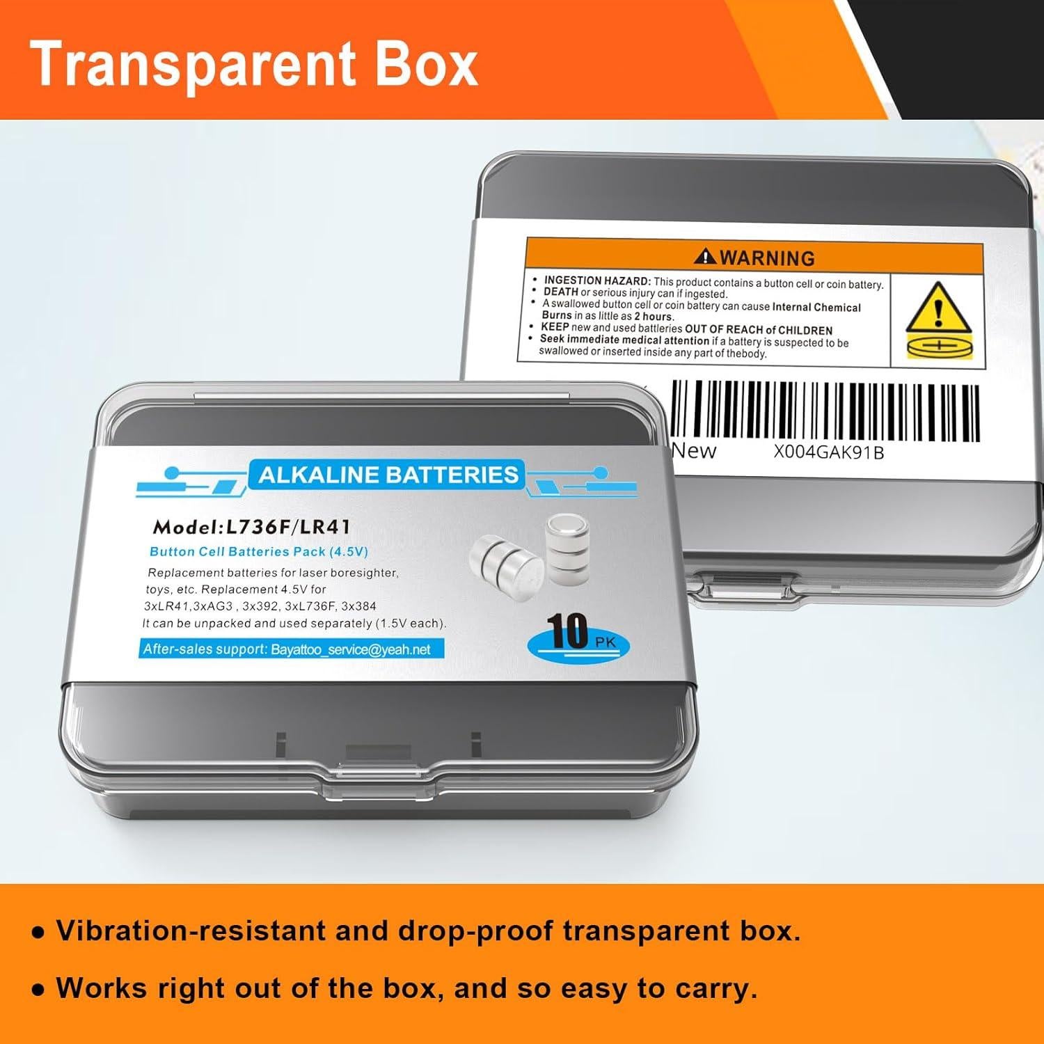 Baterías de botón Bayattoo L736F 30 unidades 4.5V para juguetes