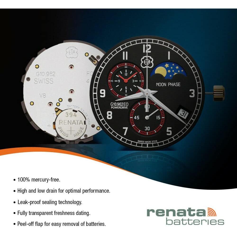 Baterías de Óxido de Plata Renata 384 SR41SW - 1.55V (2 Unidades)