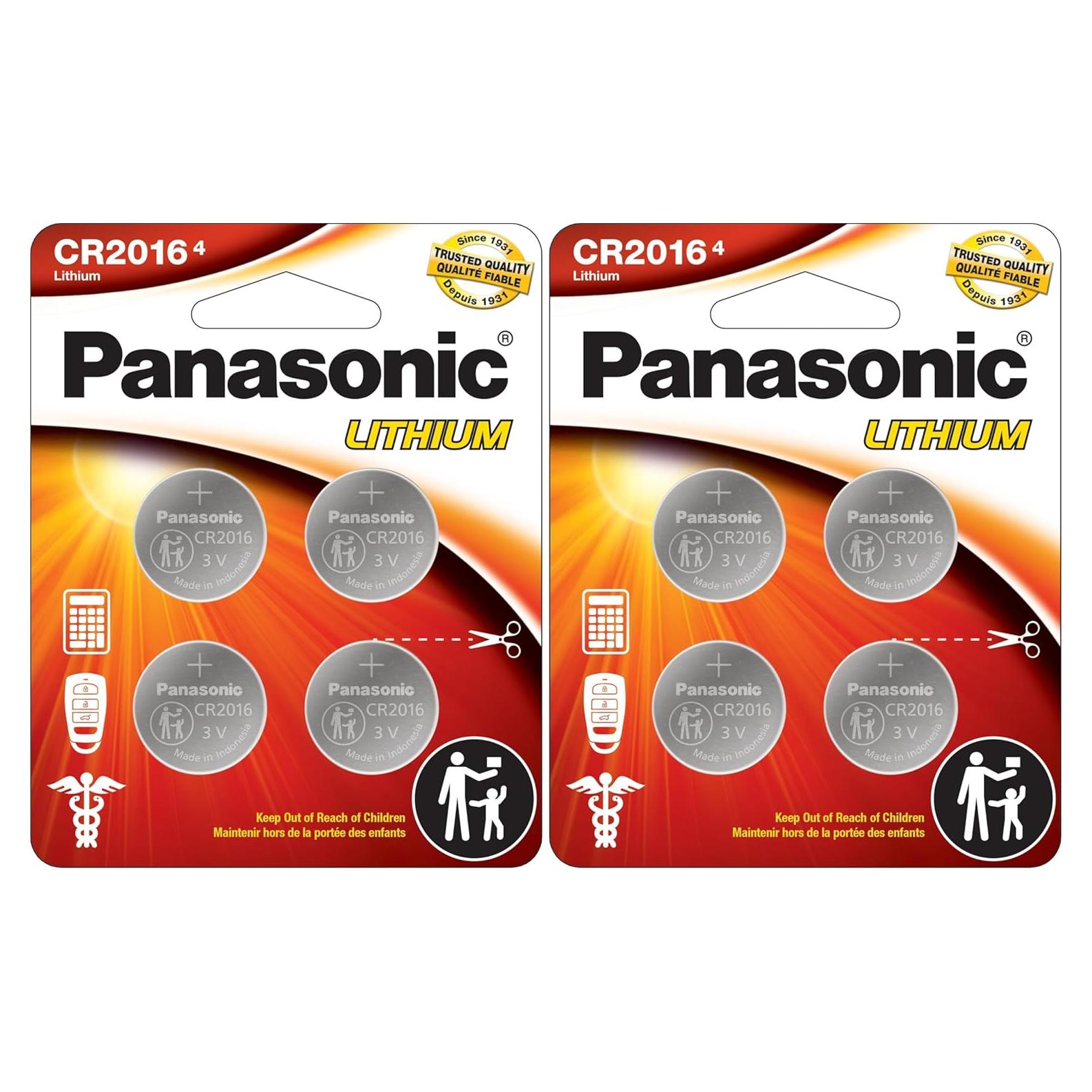 Baterías de botón Panasonic CR2016 3V - Paquete de 4 unidades