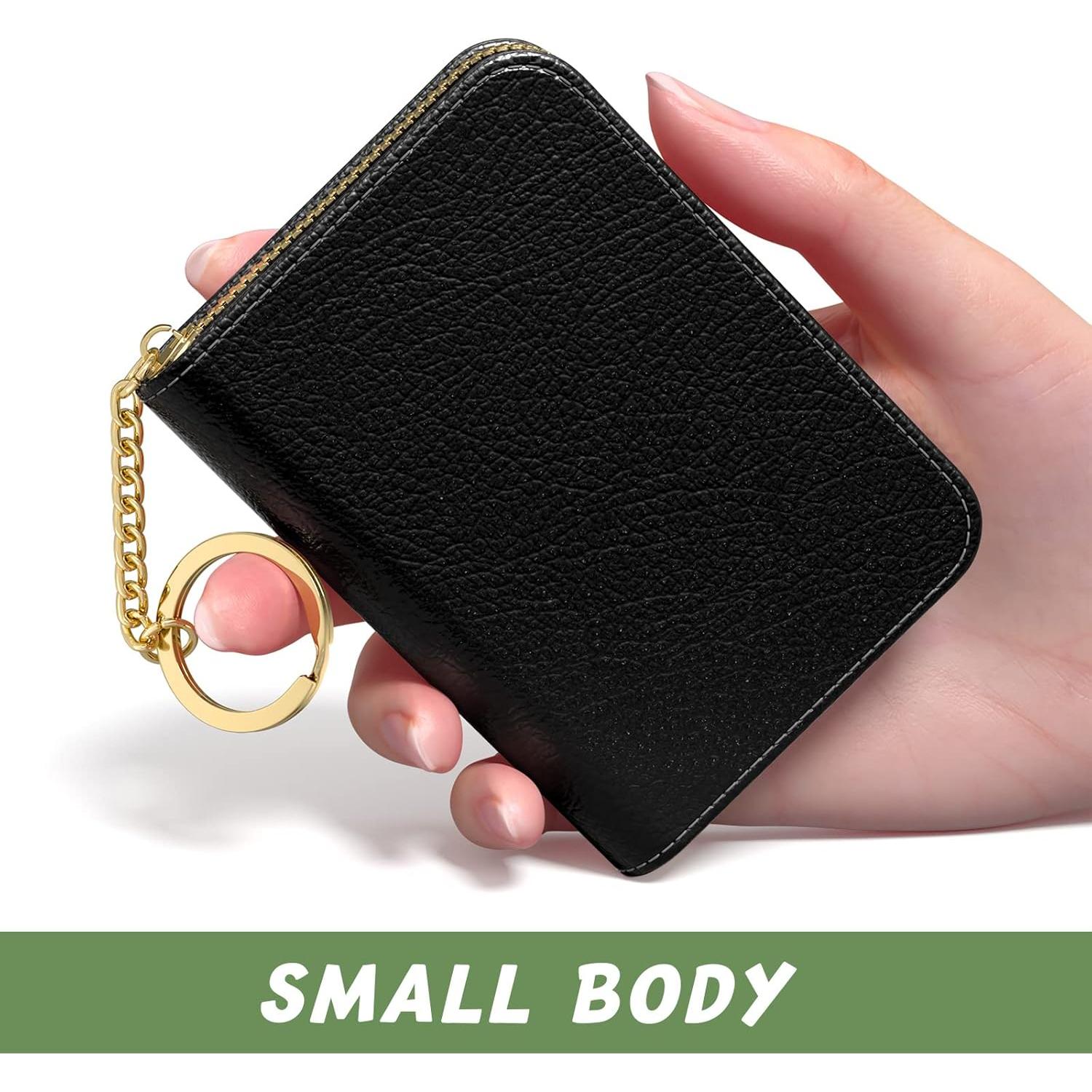 Tarjetero Aiawoxc Negro RFID Cuero Compacto 12 Ranuras