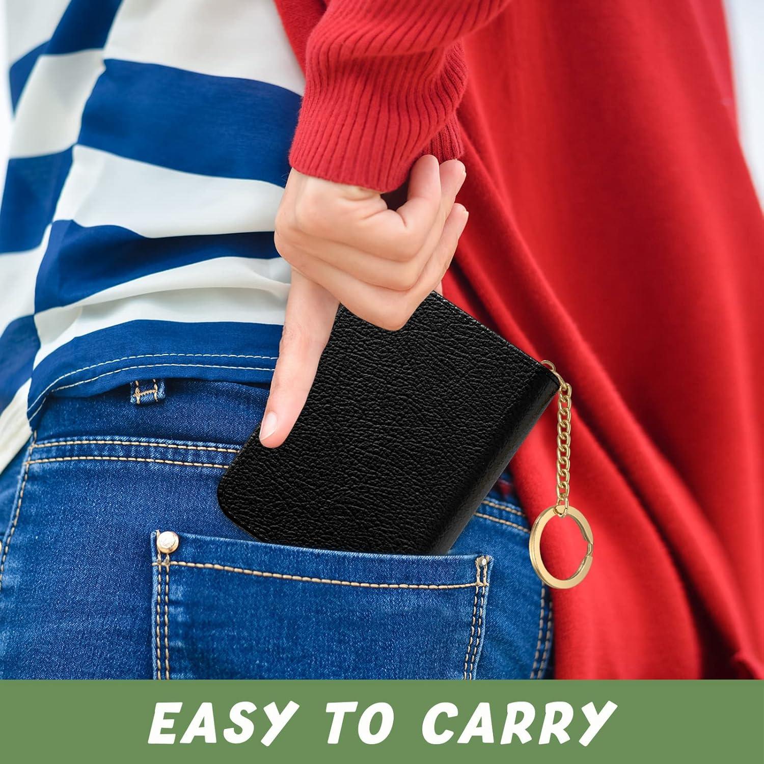 Tarjetero Aiawoxc Negro RFID Cuero Compacto 12 Ranuras