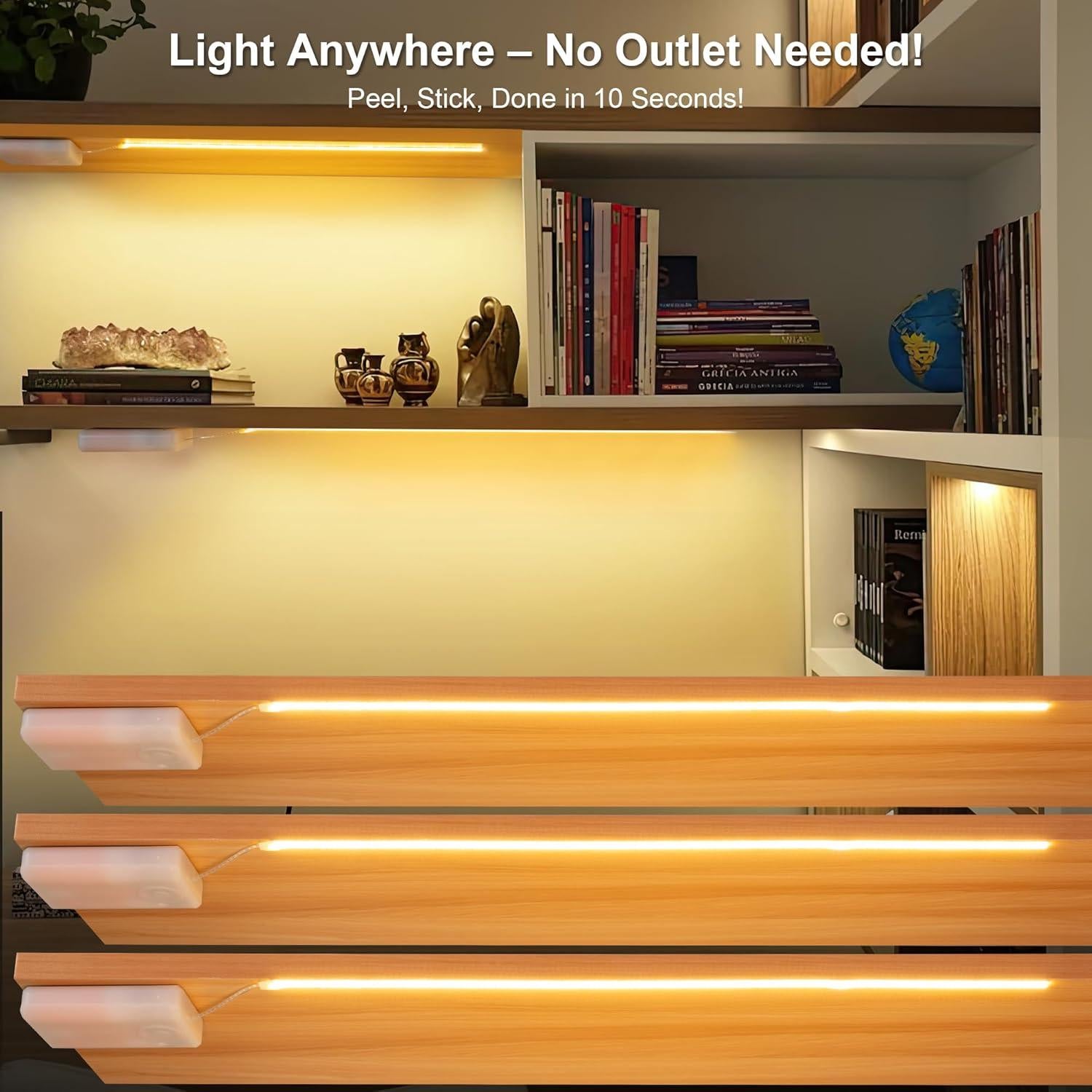 Paquete de 3 luces LED COB Martronic 38 cm luz cálida 3000K