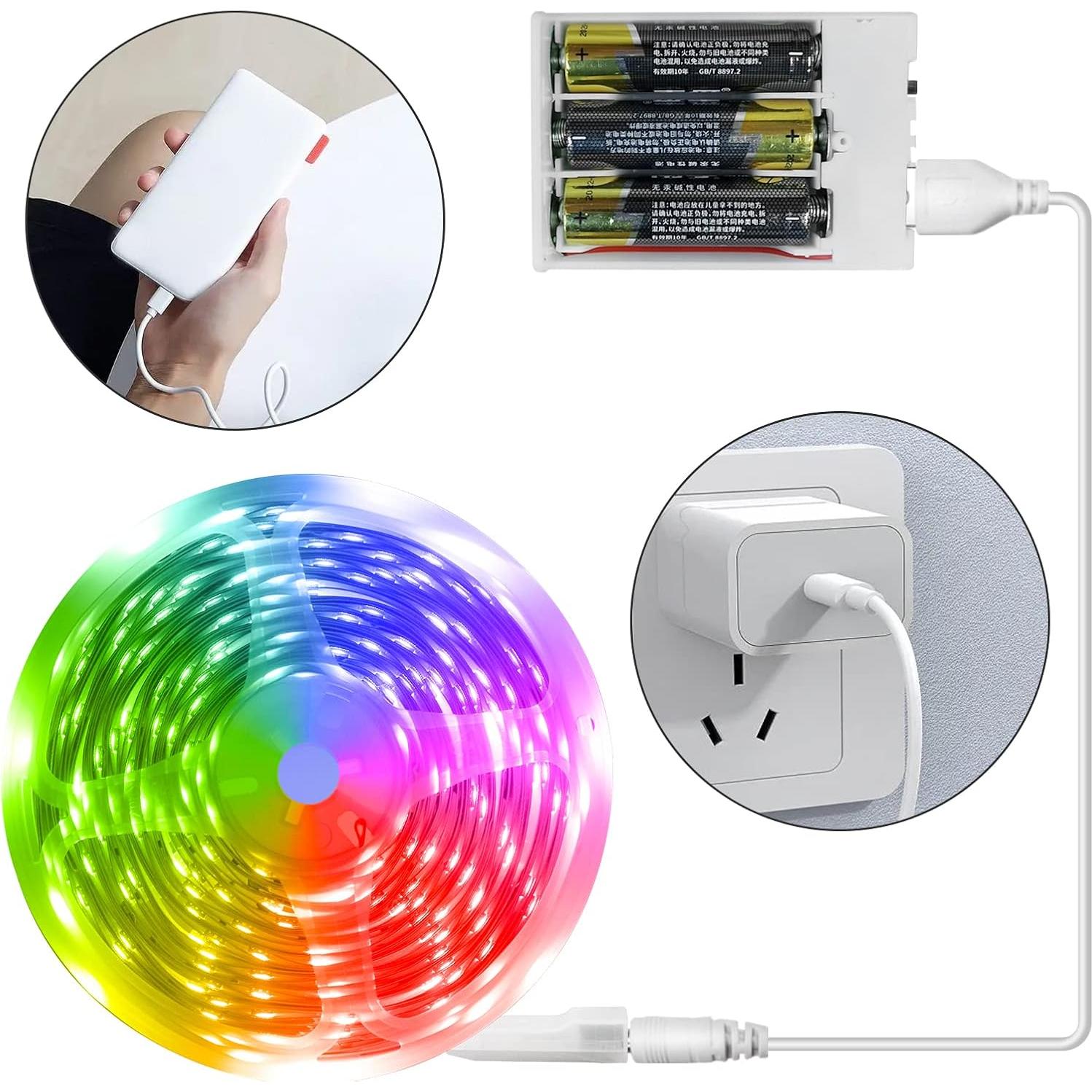 Luces de tira LED recargables RUISHINE 6.1m RGB con control APP