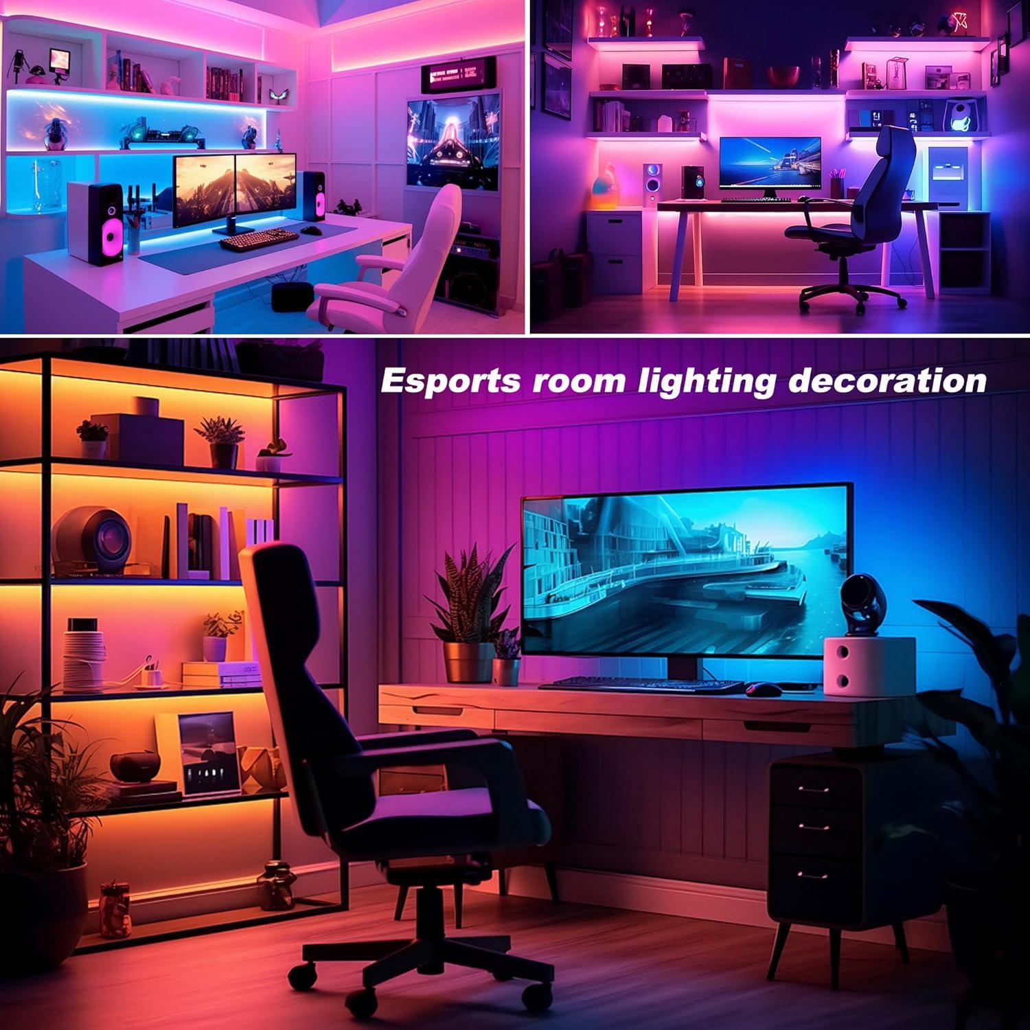 Tira de luces LED RGB WUYXPG 6 piezas 72 pulgadas regulable