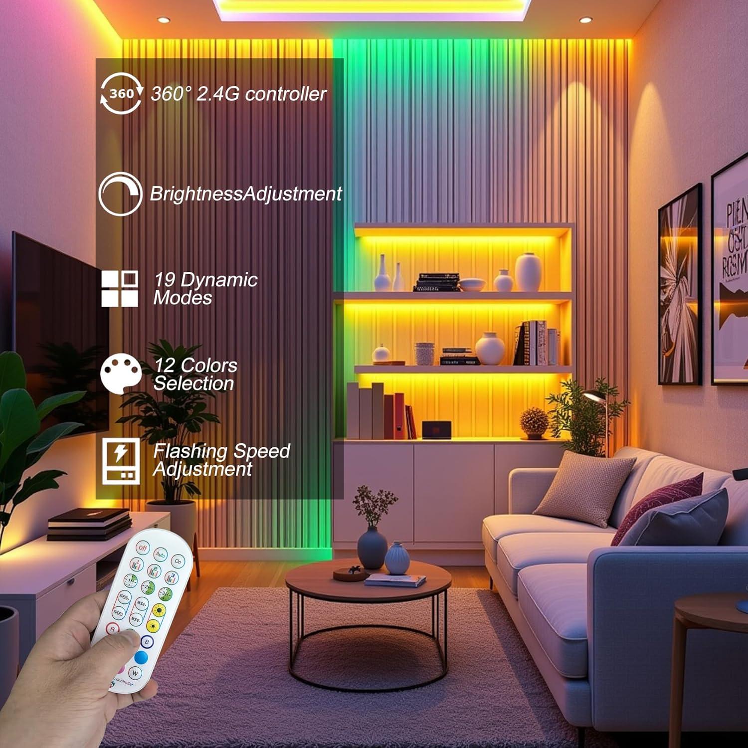 Tira de luces LED RGB WUYXPG 6 piezas 72 pulgadas regulable