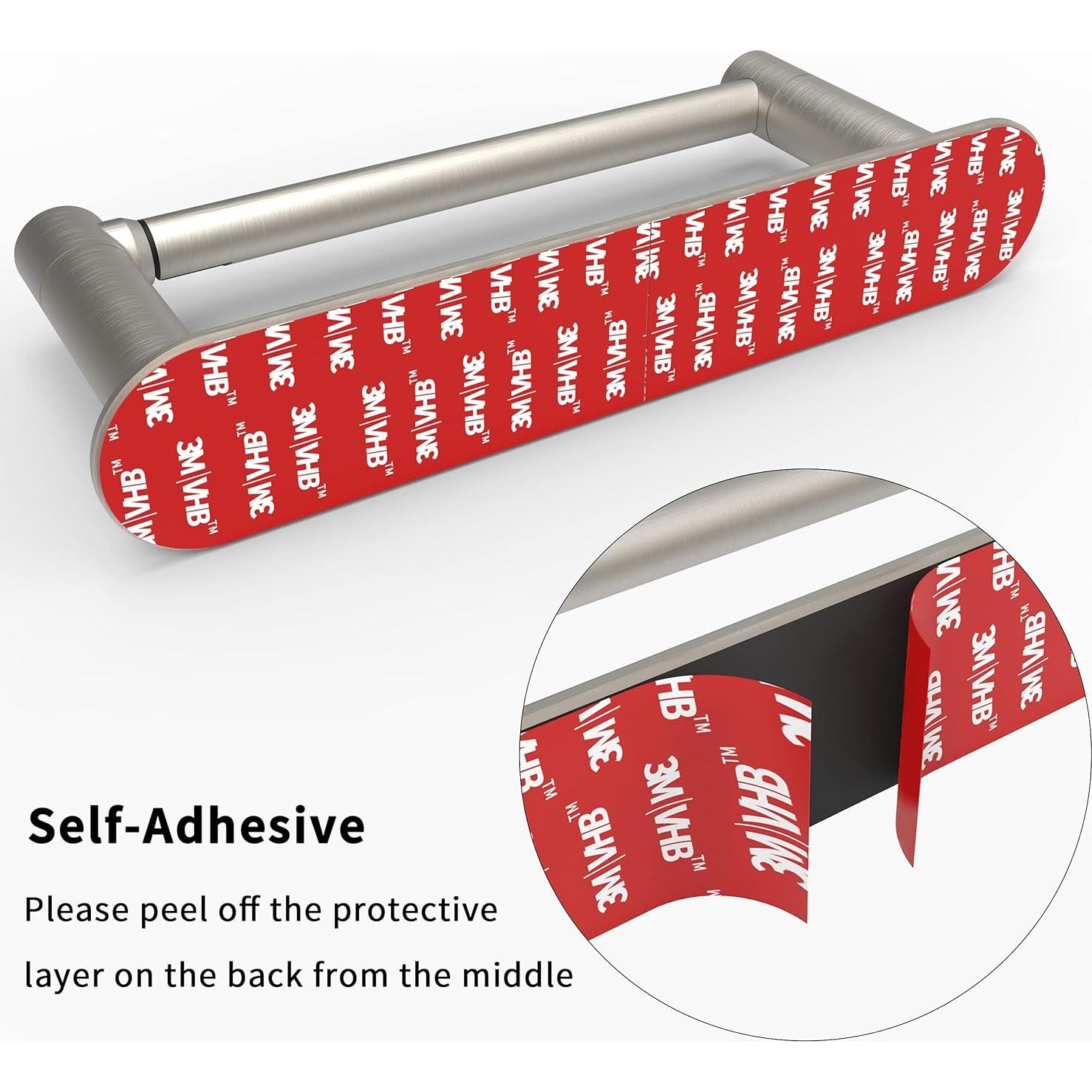 Soporte de Papel Higiénico Adhesivo WZRUA Acero Inoxidable Doble Poste