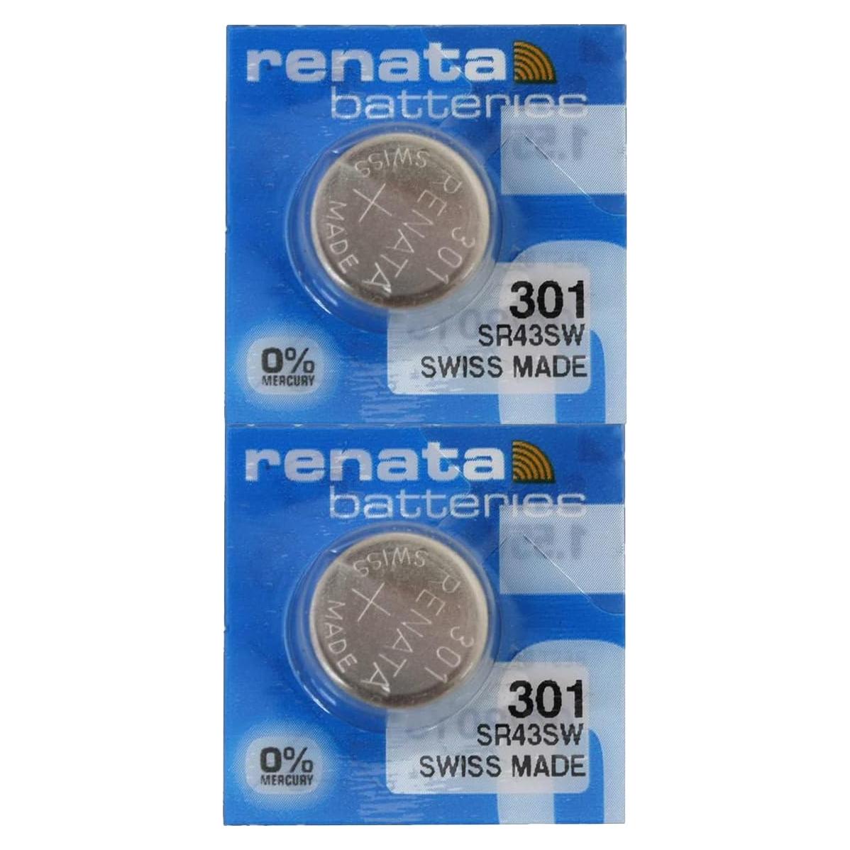 Baterías de Óxido de Plata Renata 301 SR43SW - 1.55V (2 Unidades)