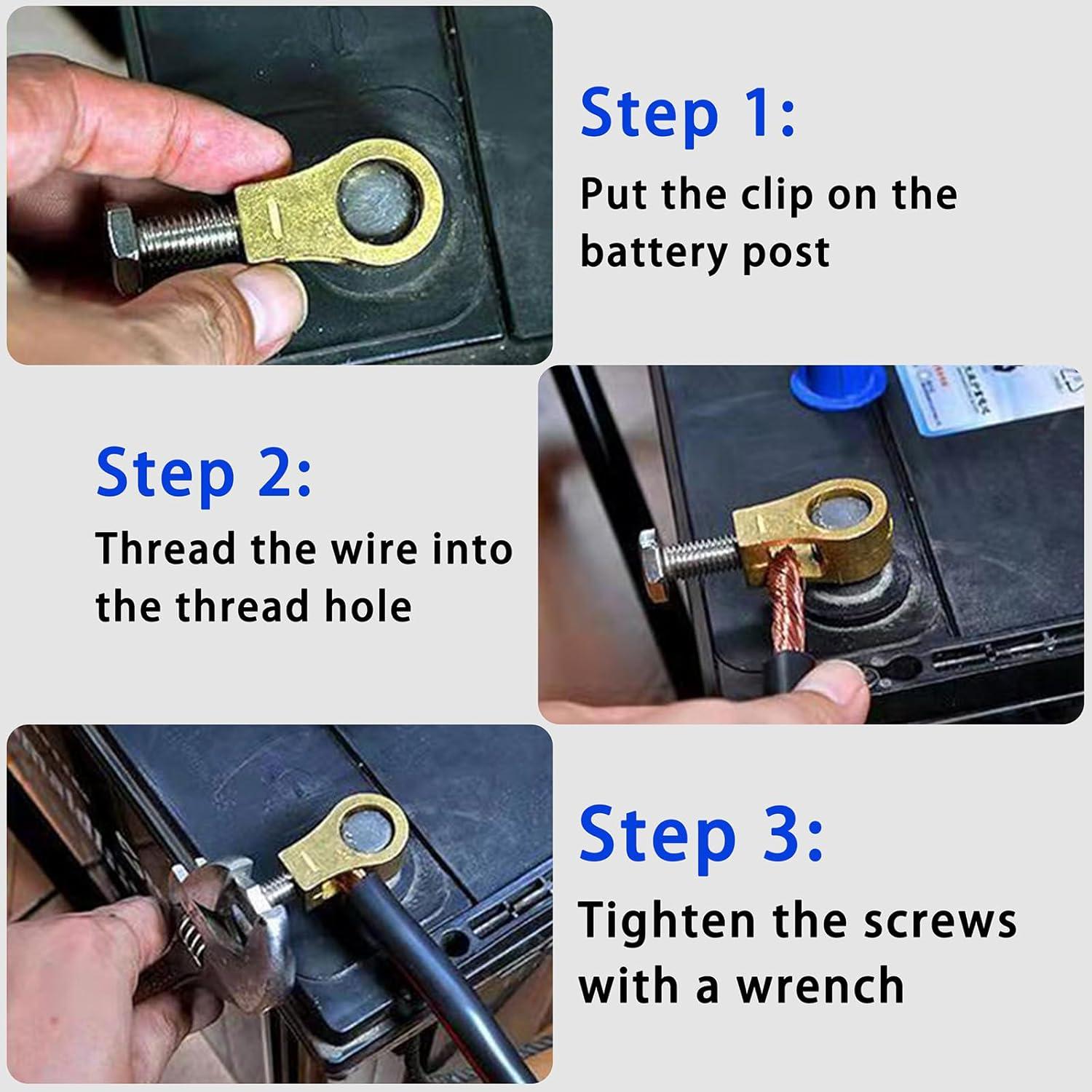 Clip de Conexión de Batería GUSHBIN Cobre Puro 2 Pares