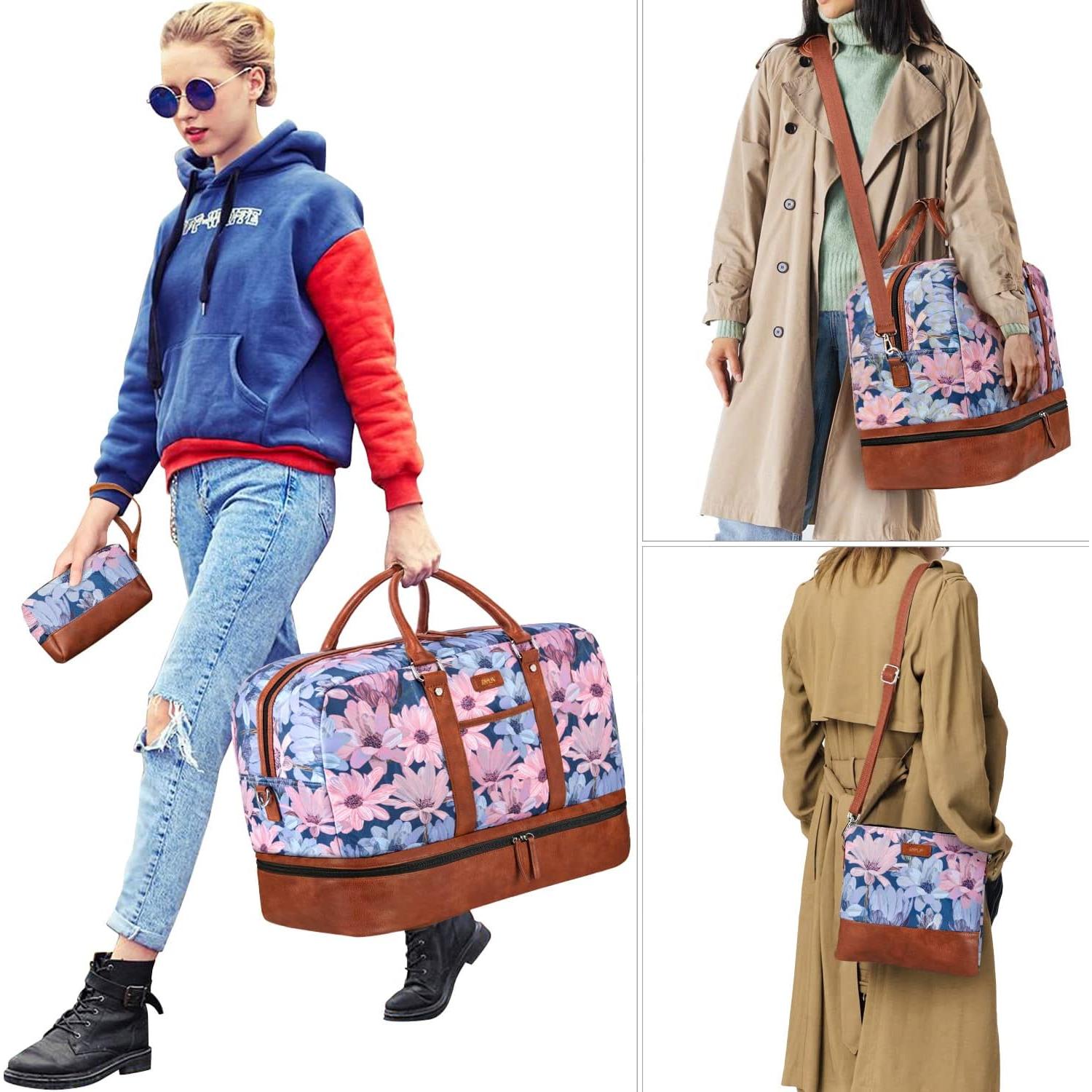 IBFUN Bolsa de Viaje Grande para Mujeres 3Pcs Set con Compartimento