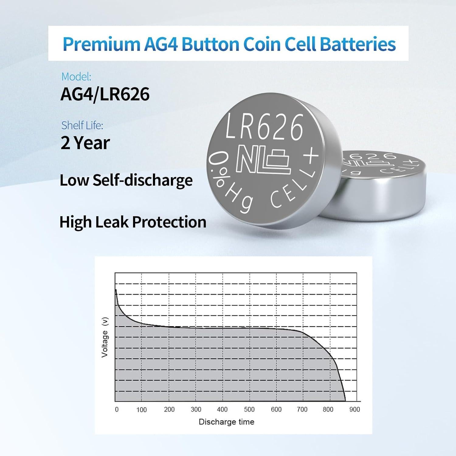 Baterías de Reloj AG4 Fuspower 1.5V Paquete de 10 Unidades