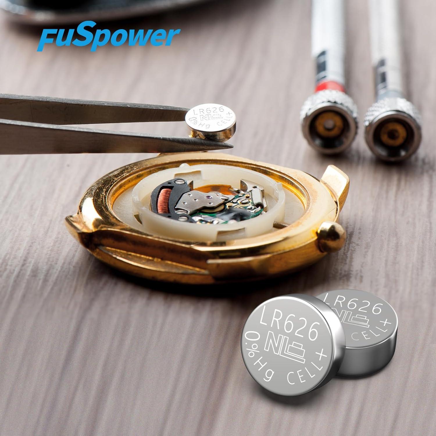 Baterías de Reloj AG4 Fuspower 1.5V Paquete de 10 Unidades