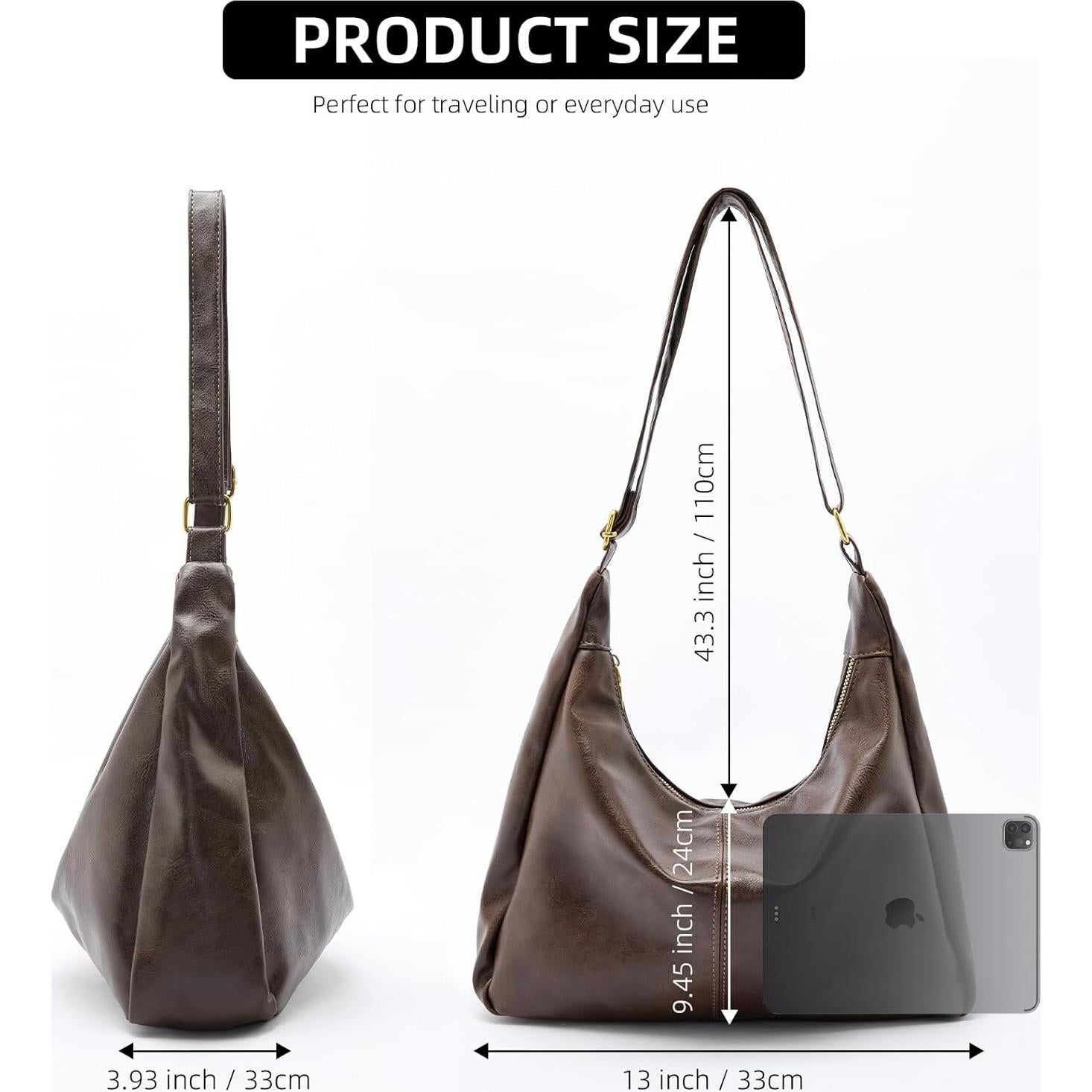Bolso Hobo Celestina de Cuero Vegano para Mujeres