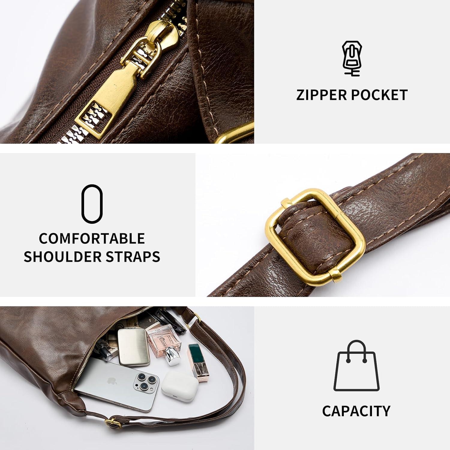 Bolso Hobo Celestina de Cuero Vegano para Mujeres