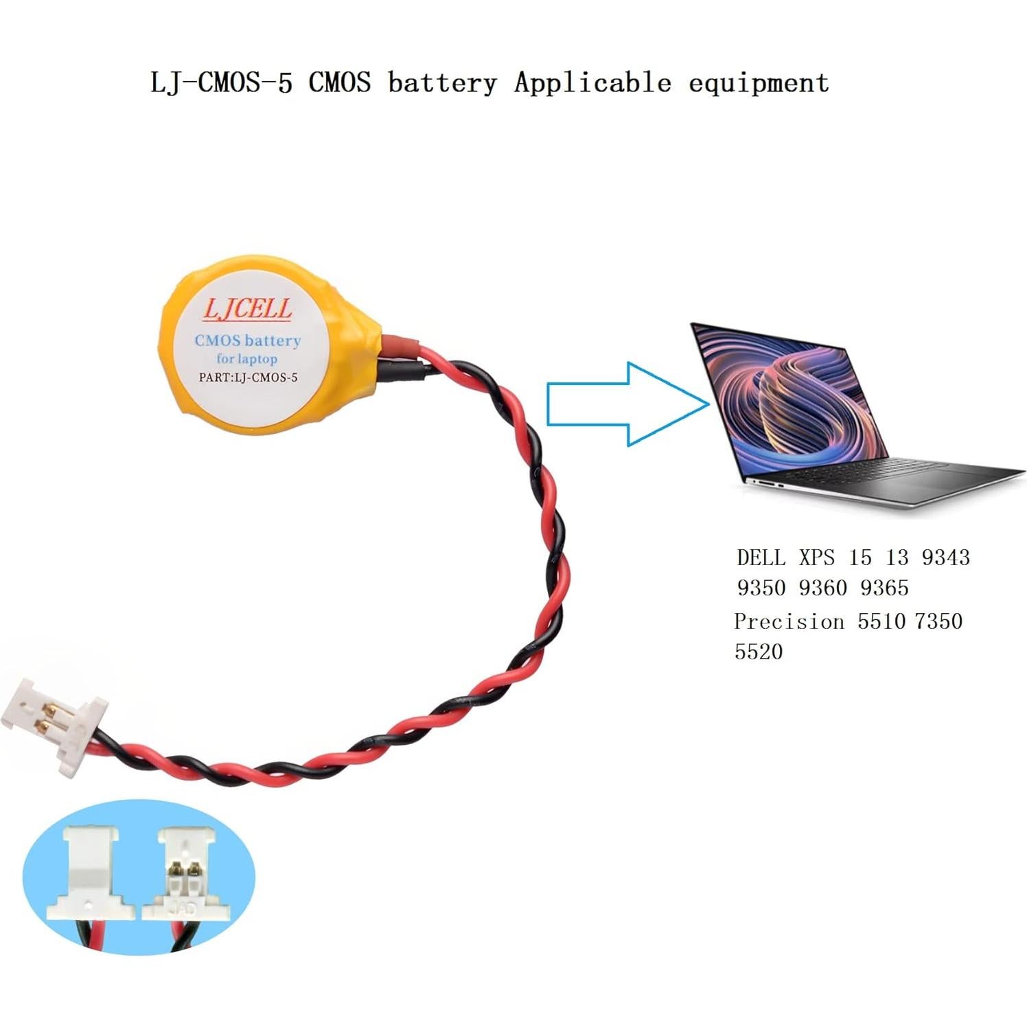 Batería CMOS LJCELL ML1220 para DELL XPS 13 15 - 2 Pack