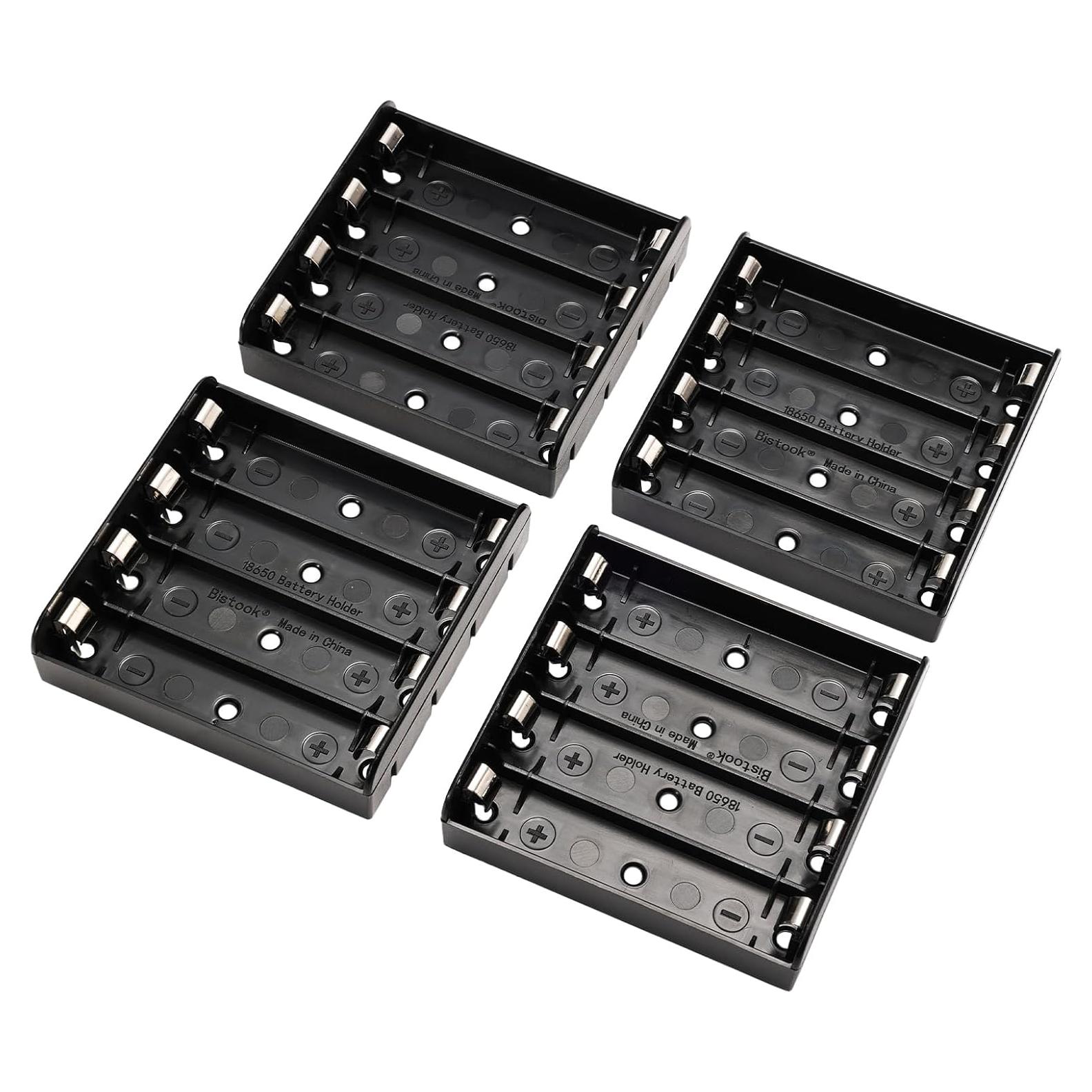 Soporte de Batería 4-Pack Bistook 18650 para PCB 3.7V