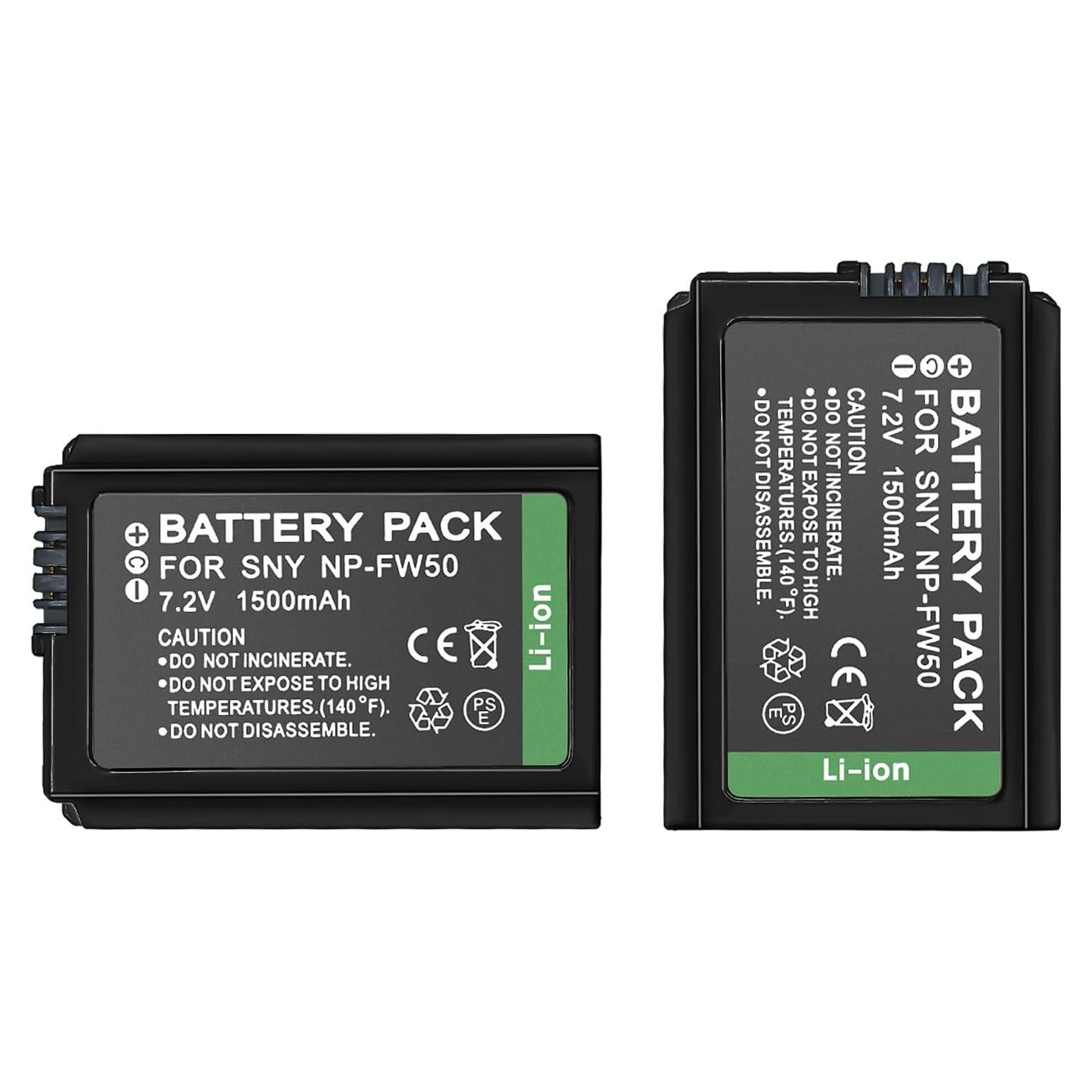 Baterías Recargables NP-FW50 7.2V 1500mAh 2 Piezas Sony