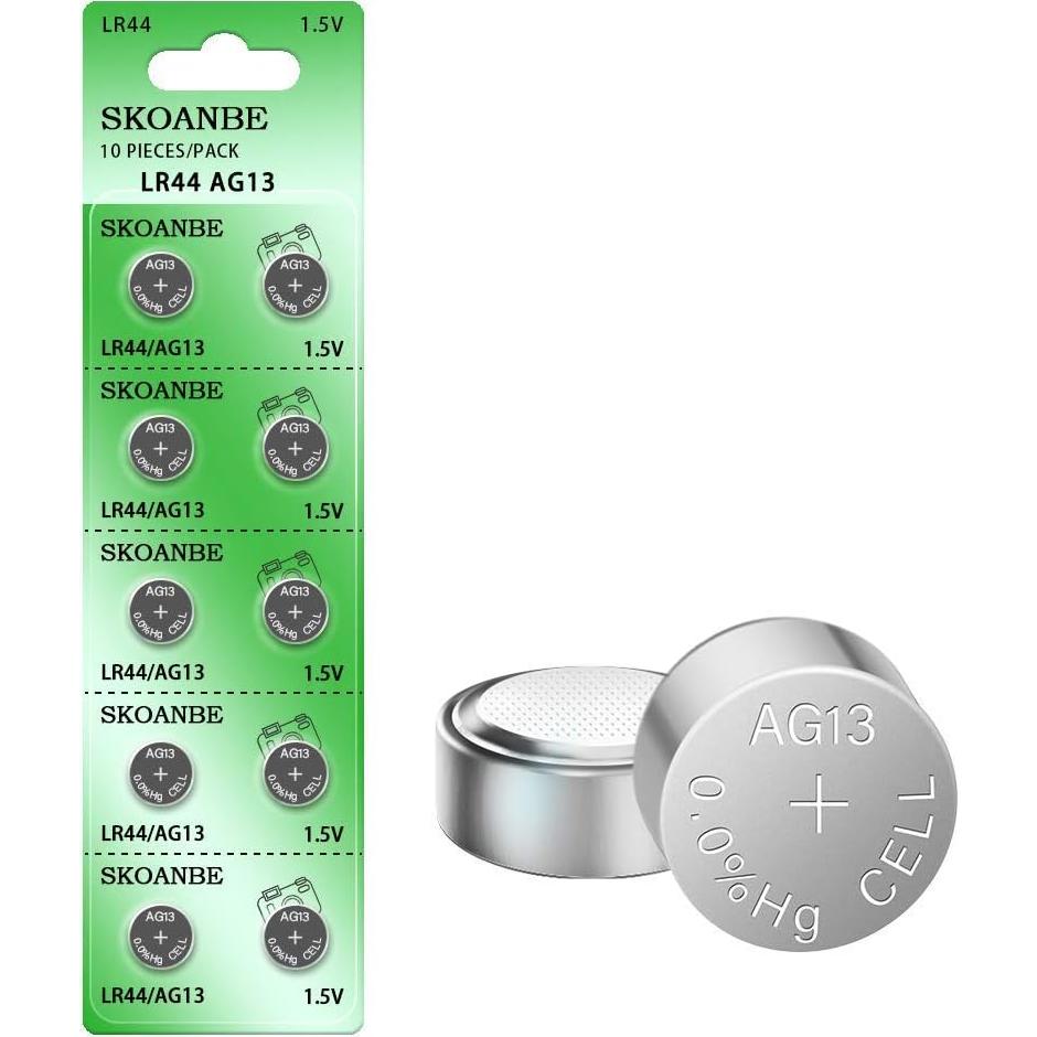 Baterías de Botón SKOANBE 10PCS LR44 + 8PCS CR2032 3V