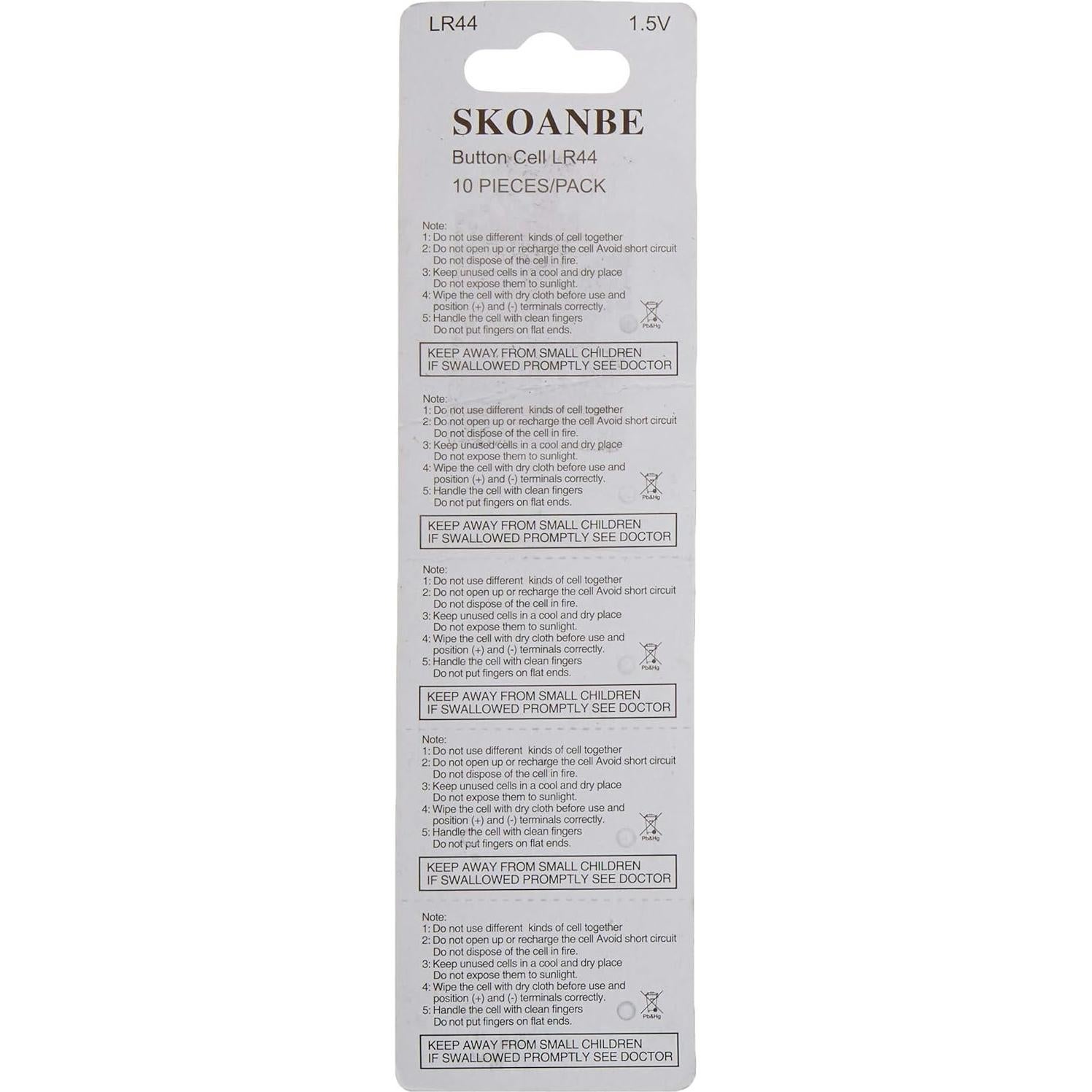 Baterías de Botón SKOANBE 10PCS LR44 + 8PCS CR2032 3V