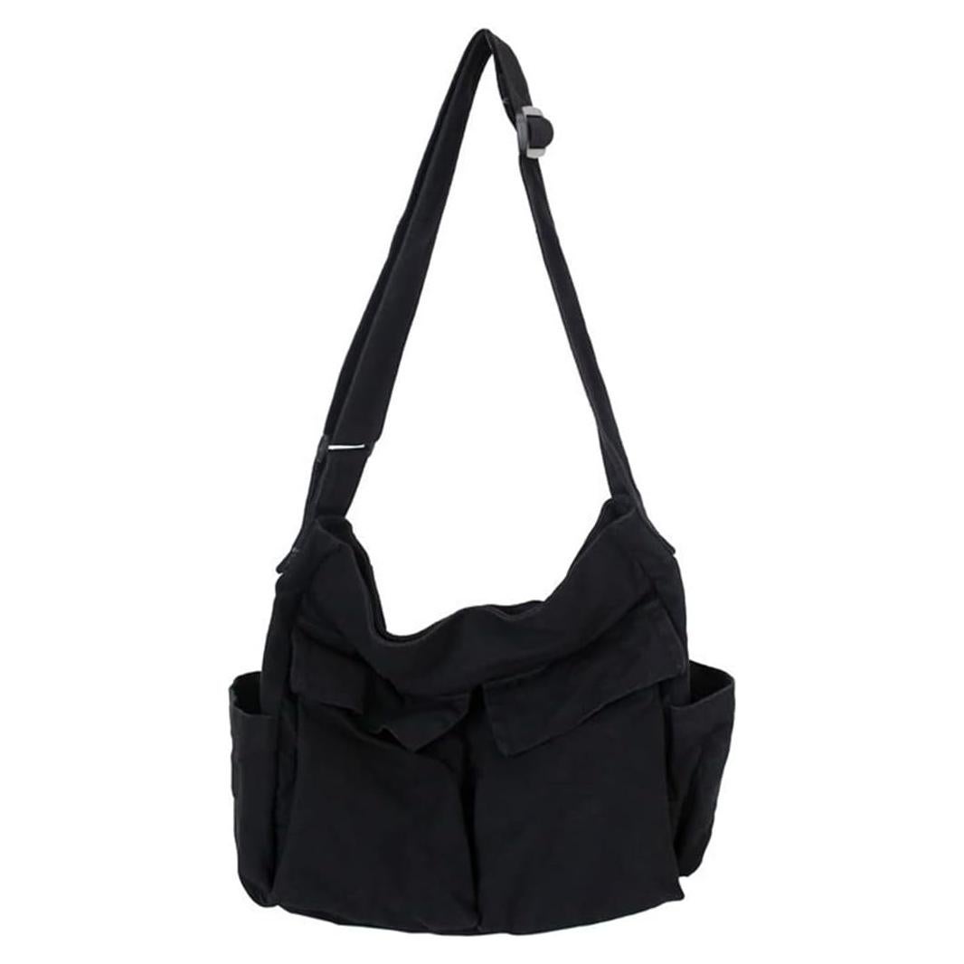 Bolsa Mensajera GAXOS Vintage Negra para Laptop 39.9 cm