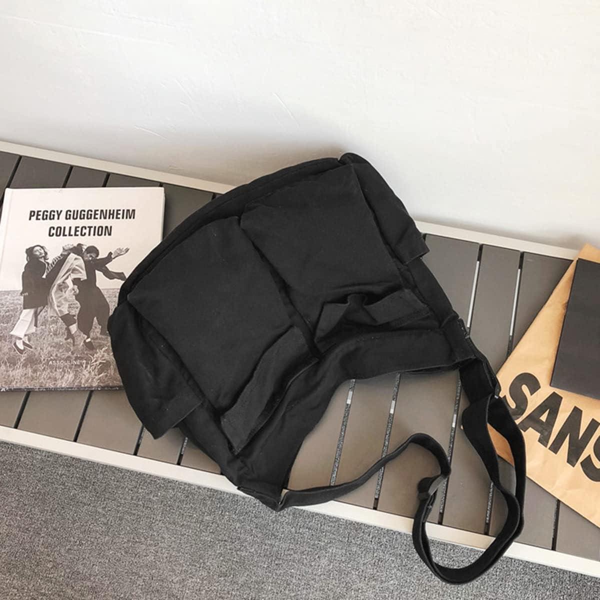 Bolsa Mensajera GAXOS Vintage Negra para Laptop 39.9 cm