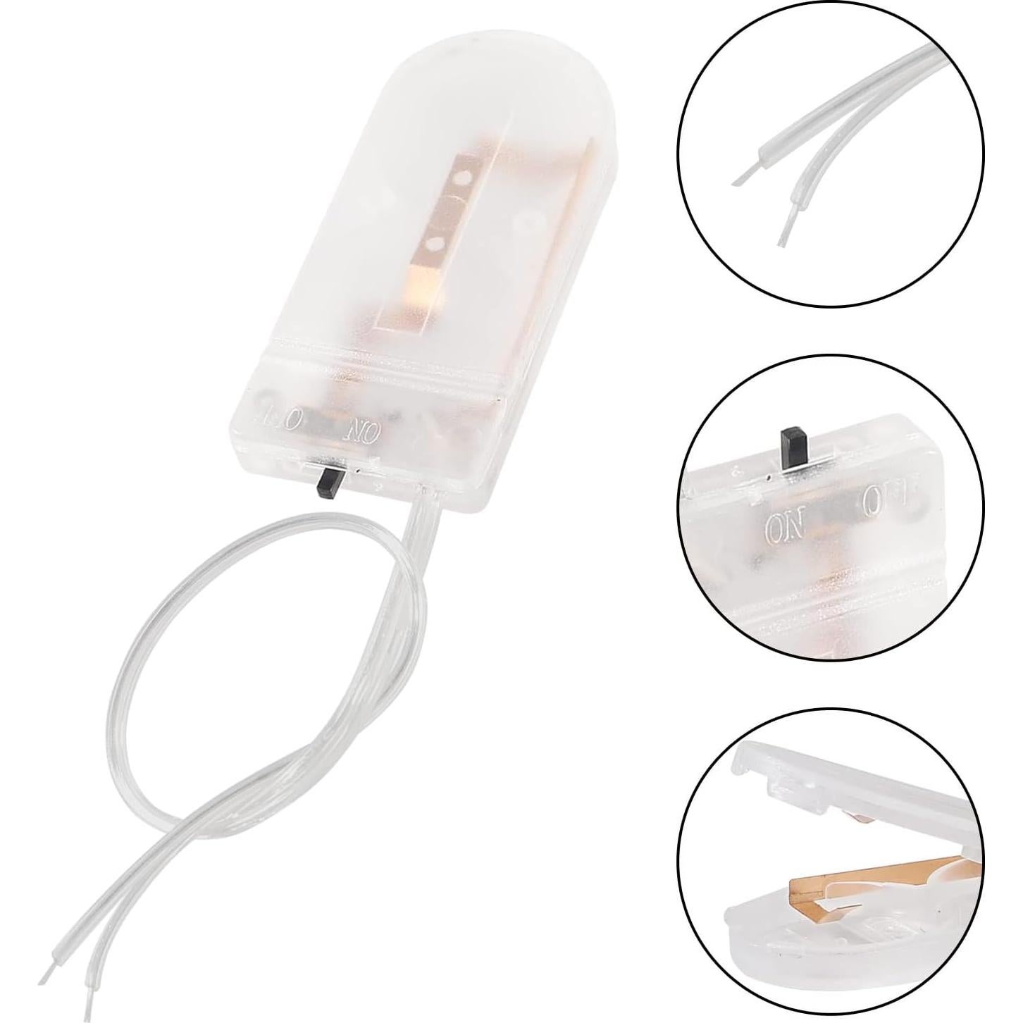 10 Soportes de Batería CR2032 con Interruptor ON-OFF DORHEA