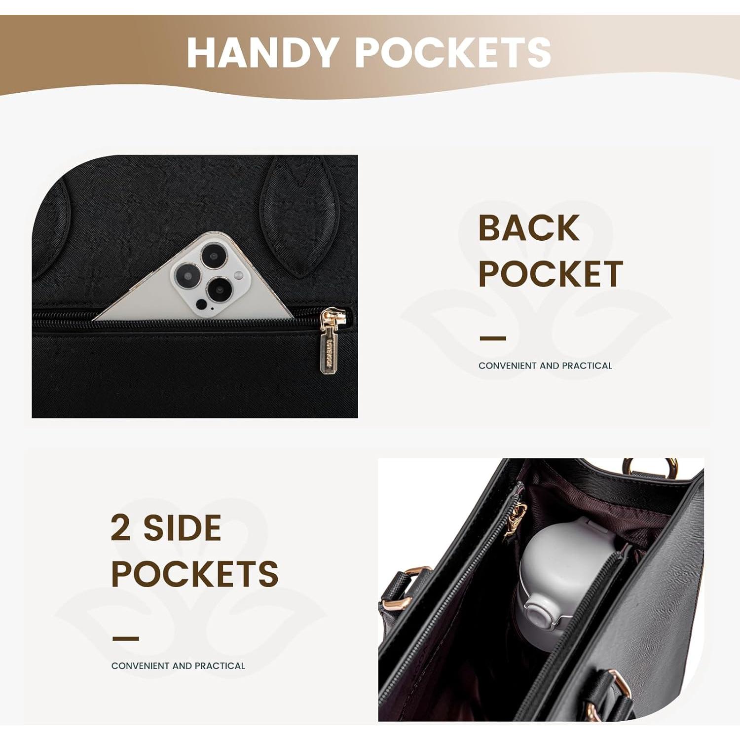 LOVEVOOK Bolsa de Mano para Laptop 15.6" Negra Mujer