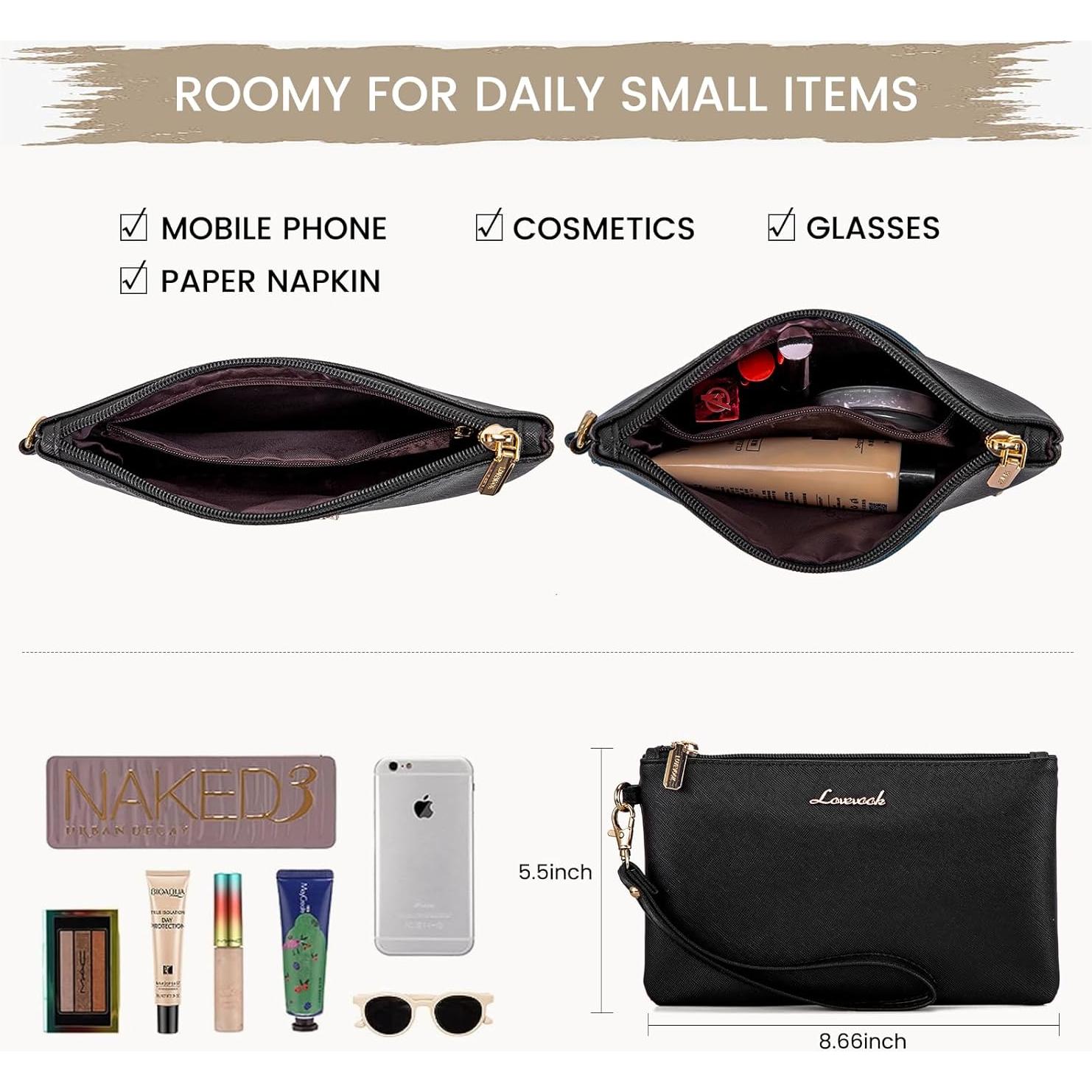 LOVEVOOK Bolsa de Mano para Laptop 15.6" Negra Mujer