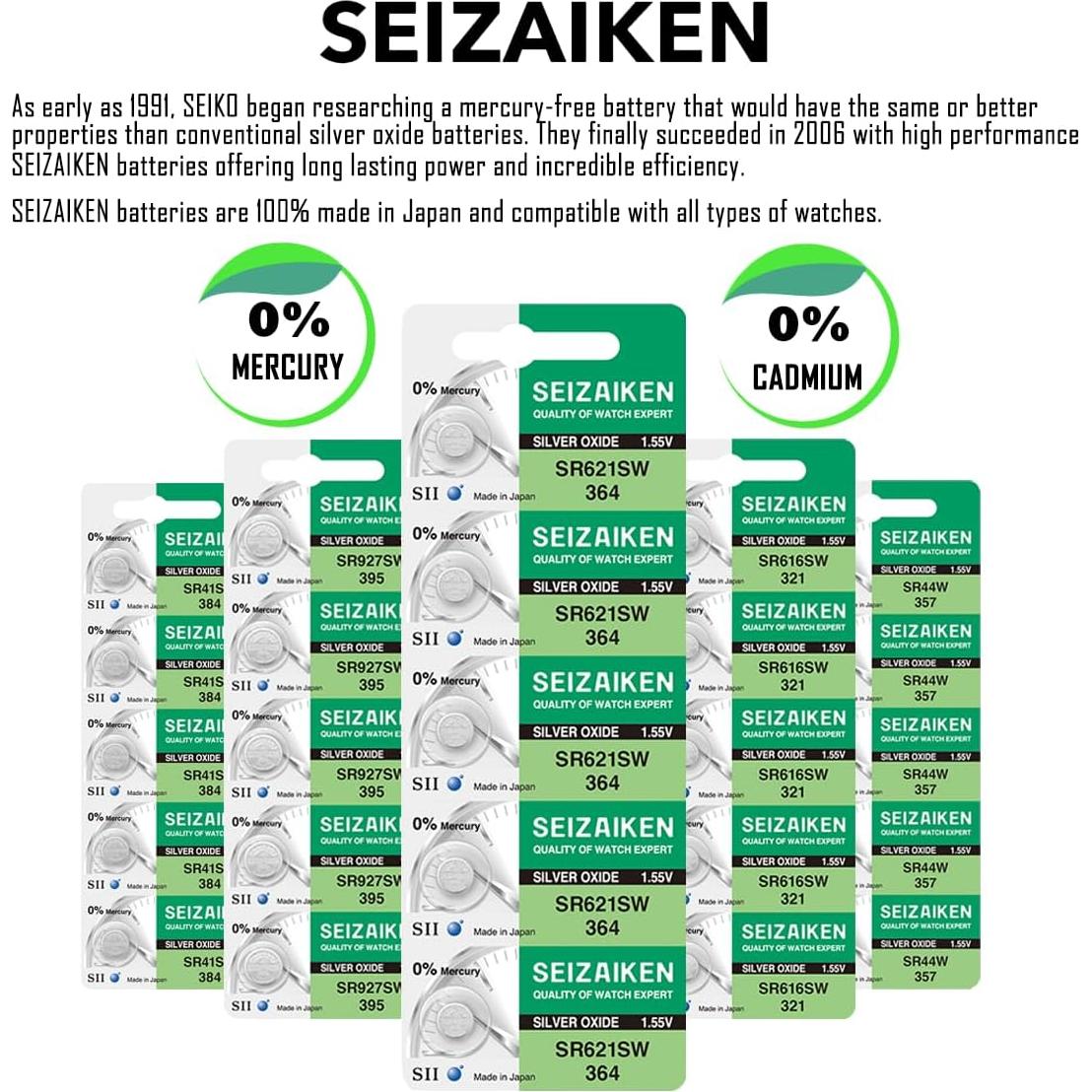 Batería de Reloj Seiko 386 SR43W Óxido de Plata 5 Unidades