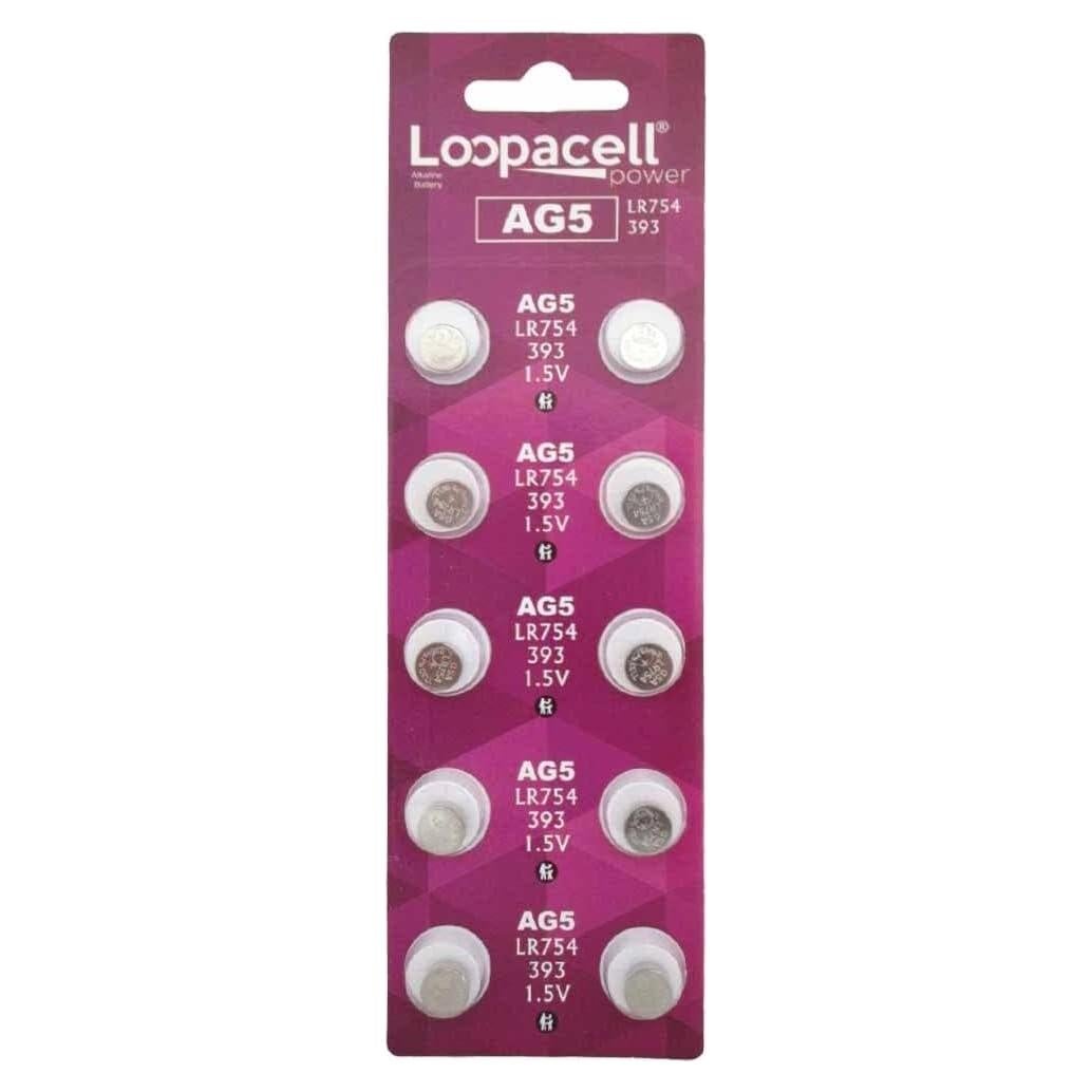 Baterías Alcalinas Loopacell AG5 1.5V x 100 - Reemplazo LR754