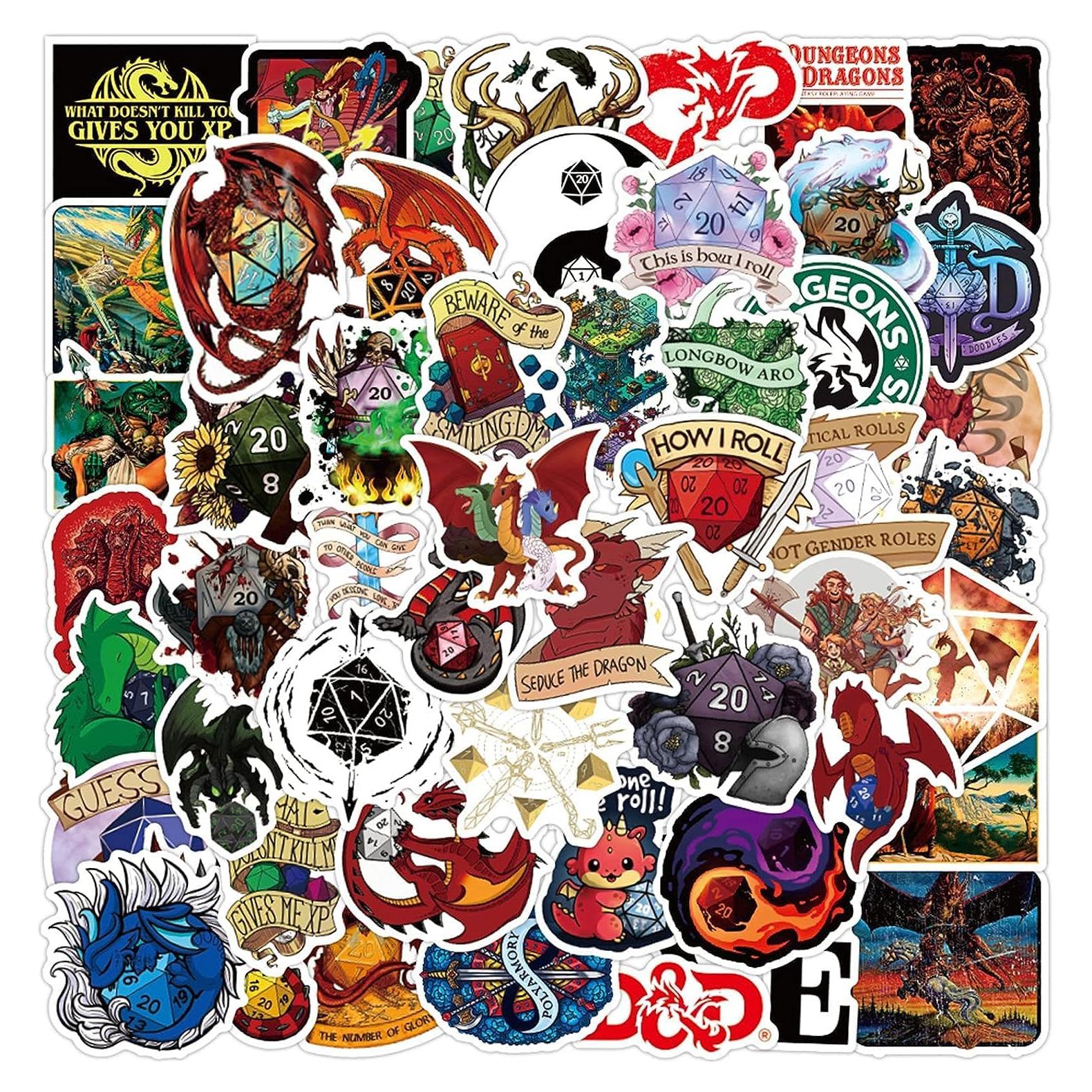 Pegatinas Dungeons y Dragones YOYEE - 100 Pcs Vinilo Impermeable